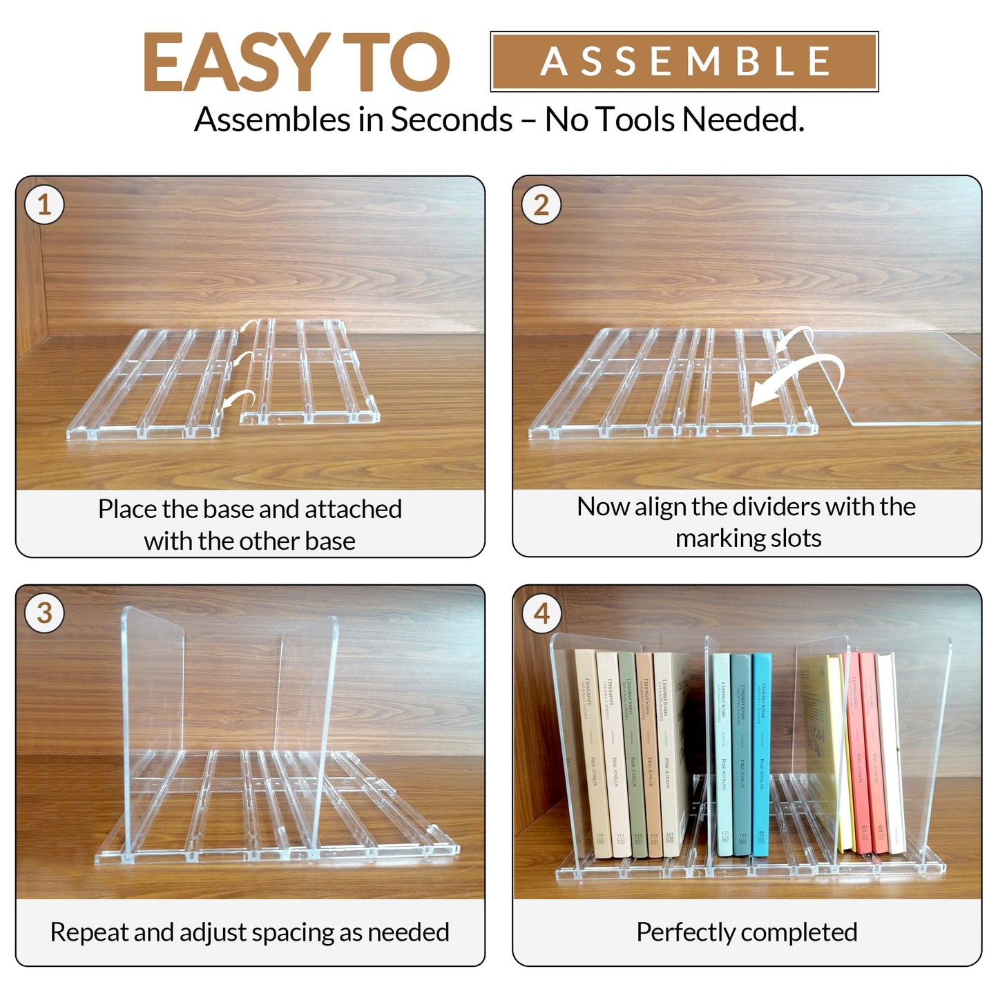 Adjustable Bag & Purse Organizer for Closet | Clear Shelf Dividers for Closet Organization, Vertical Handbag Separator for Sweater, Shirts & Clutches, Perfect for Bedroom, Living Room, Home