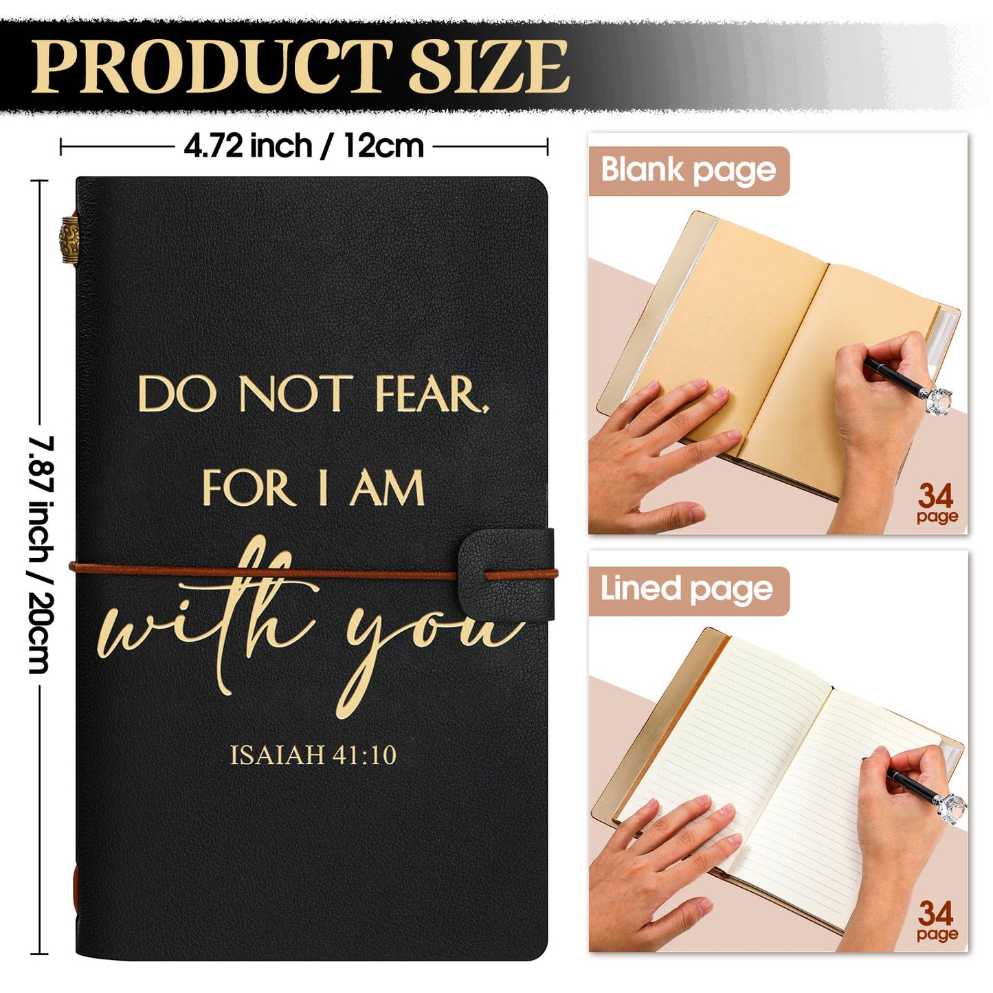 Tinlade 12 Pcs Christian Father Day Church Gift for Coworker Inspirational Religious Leather Journal A6 Notebook Refillable Lined Journal Appreciation Gift for Male Teacher Nurses Pastor(Black)