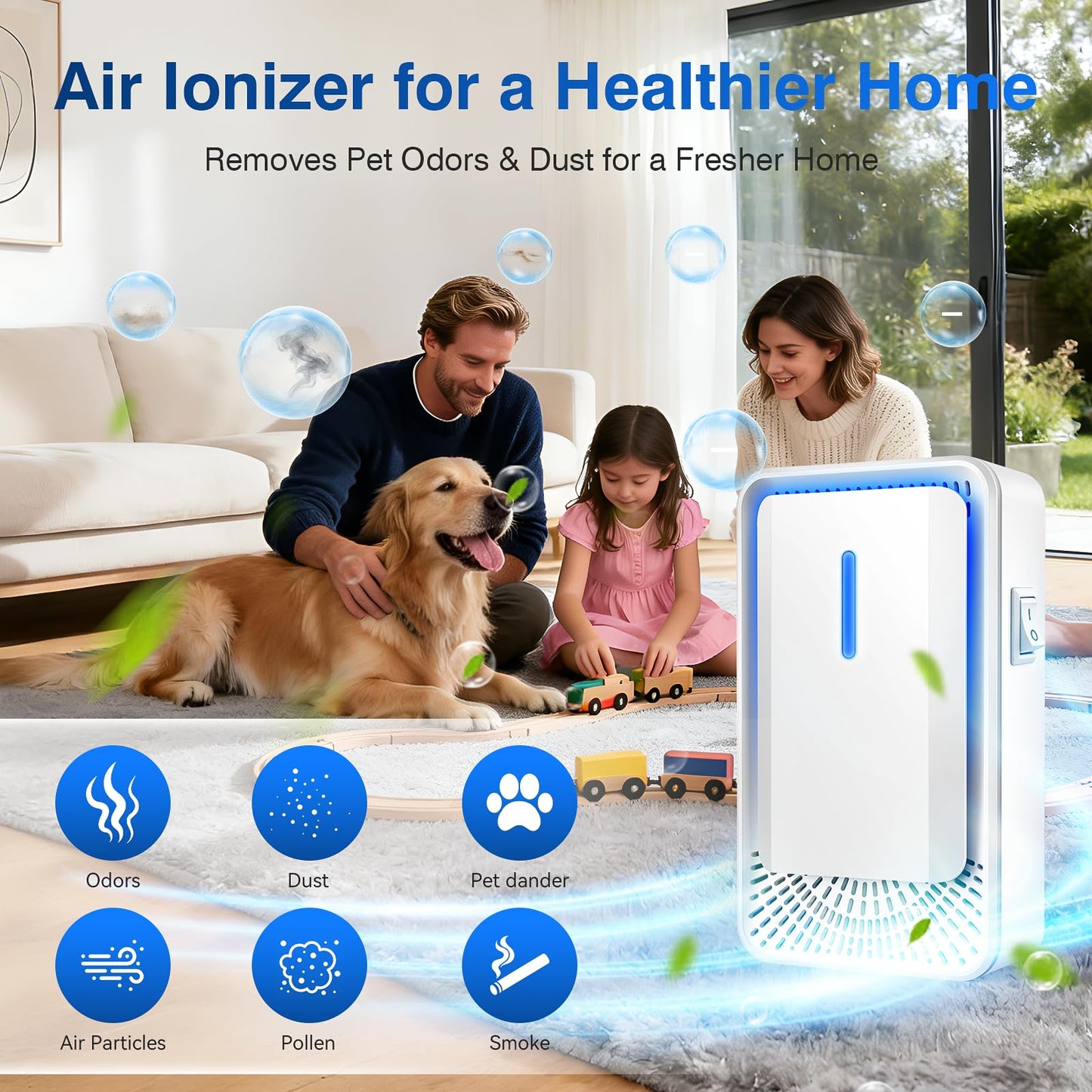 Plug In Air Purifier 3 Pack, Compact air Ionizers for Home & Bedroom, Quiet Air Freshener for Home Pets, Smoke, Dust & Pollen Control, Portable Negative Ion Air Purifiers for Office, Kitchen & Hotel