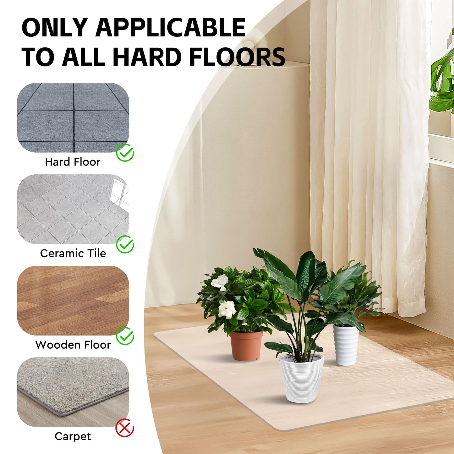 Chair mat for Hard Floors, 28" x 30", Small Chair Mat Clear Easy Glide on Hard Floors, Chair Mat Under Desk Chair, Transparent Floor Mats Wood/Tile Protection Mat for Office & Home