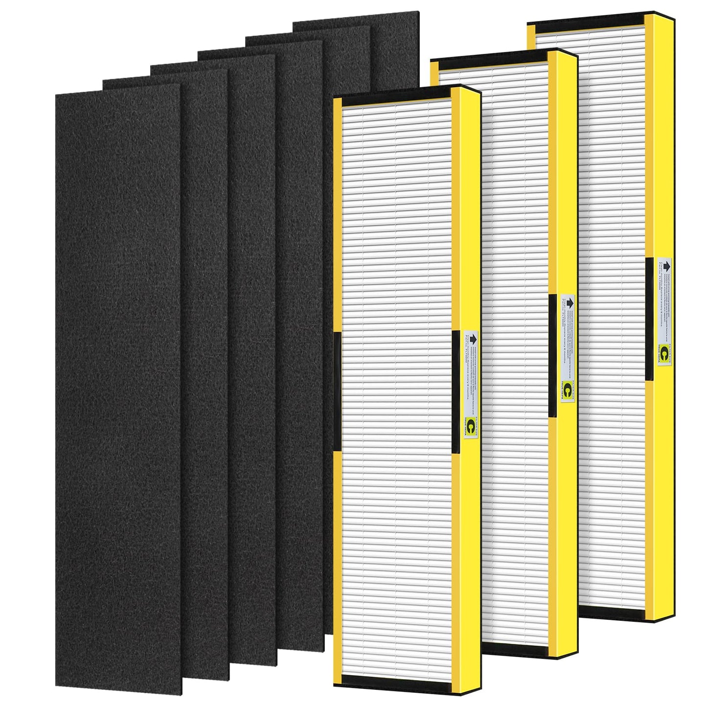 XBGG FLT5000 Filter-C True HEPA Replacement Filter for AC5000 AC5000E Air Purifier Compatible with G-Guardian AC5250PT, AC5300B, AC5350B, AC5350W, CDAP5500, 3 HEPA Filter C + 6 Pre-Filters