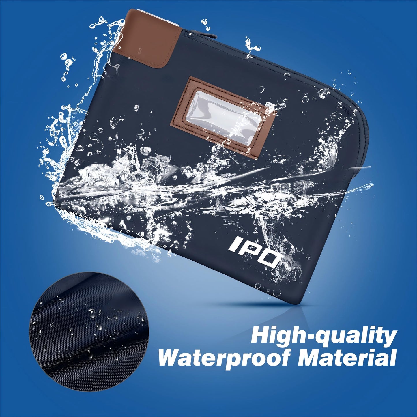 IPO Waterproof Cash Bag with Key Lock, 2 Pack Money Pouch Bank Deposit Bag,11 x 8.6 Inches,Men & Women's Locking Accessories Pouch for Cash, Portable Travel Money Pouch Protects Passports, Valuables