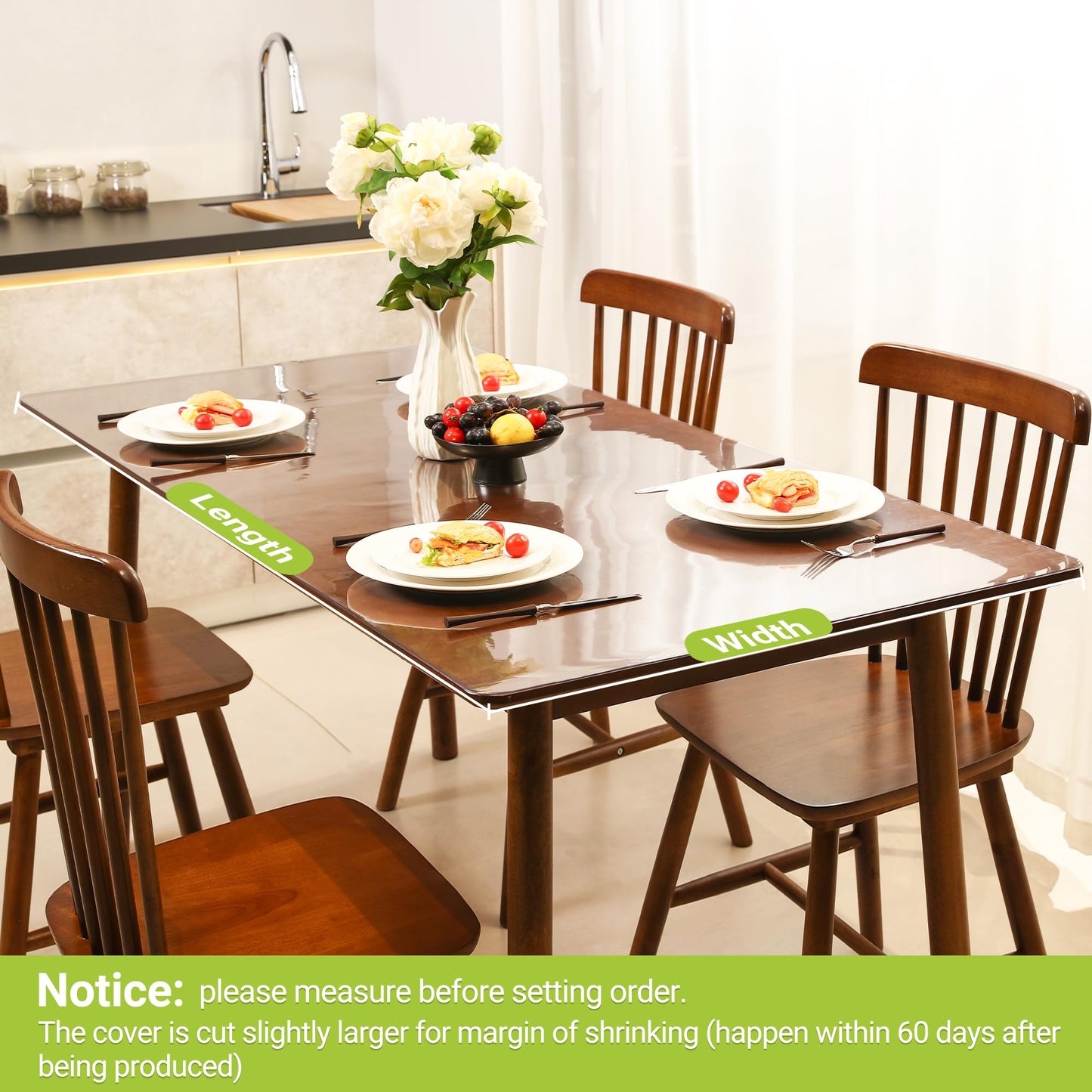 ETECHMART Clear Round Table Cover Protector 42'', 2.0mm Thick Vinyl Waterproof Transparent Protector, Non-Slip Heat Resistant Clear Plastic Cover for Coffee Table Hard Floor