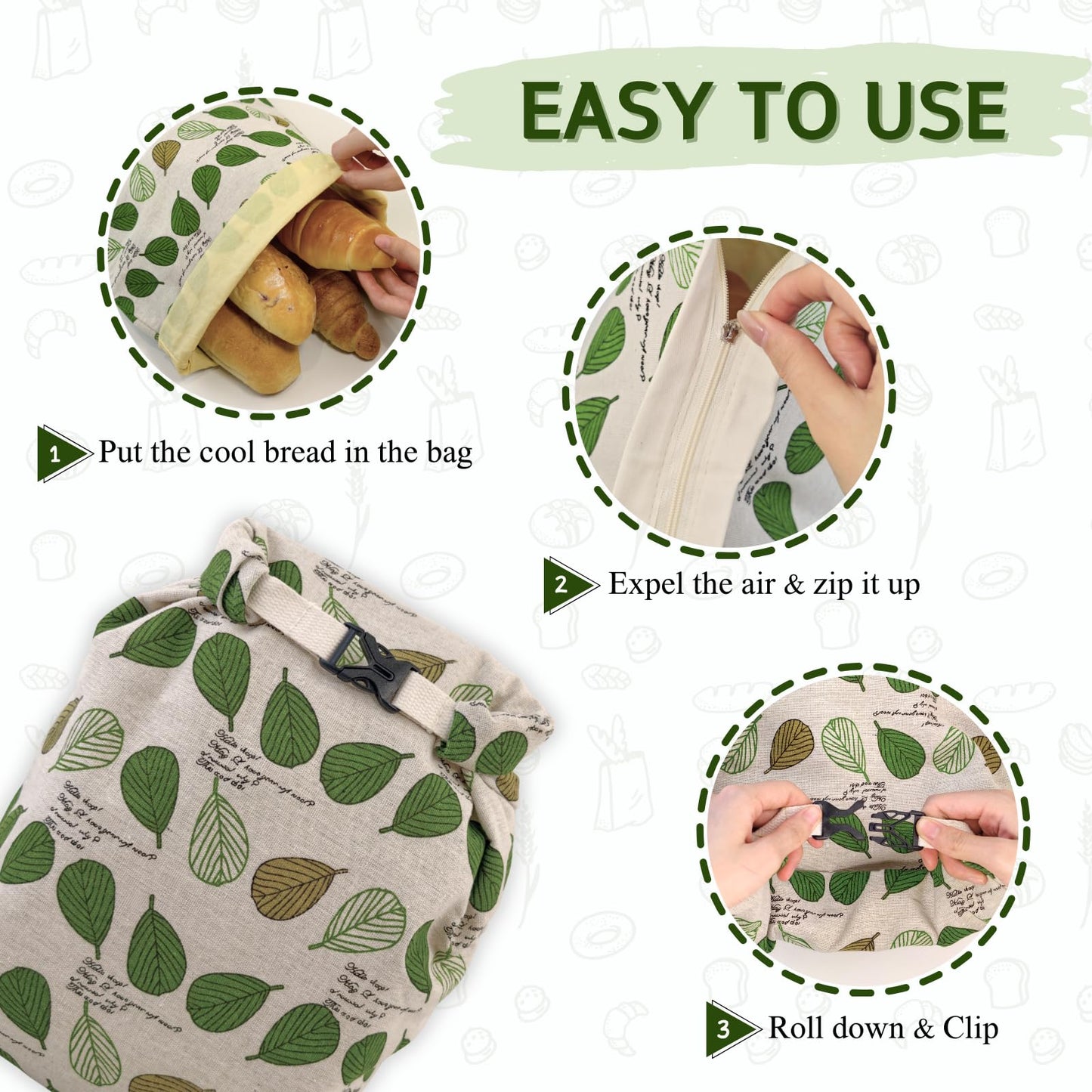 2 Pack Beeswax Bread Bags for Homemade Bread with Zipper, Large 13x17'' Reusable Beeswax Sourdough Bread Storage Bag, Keep Loaves Fresh Longer, Freezer Safe & Airtight, Natural, Zero Waste