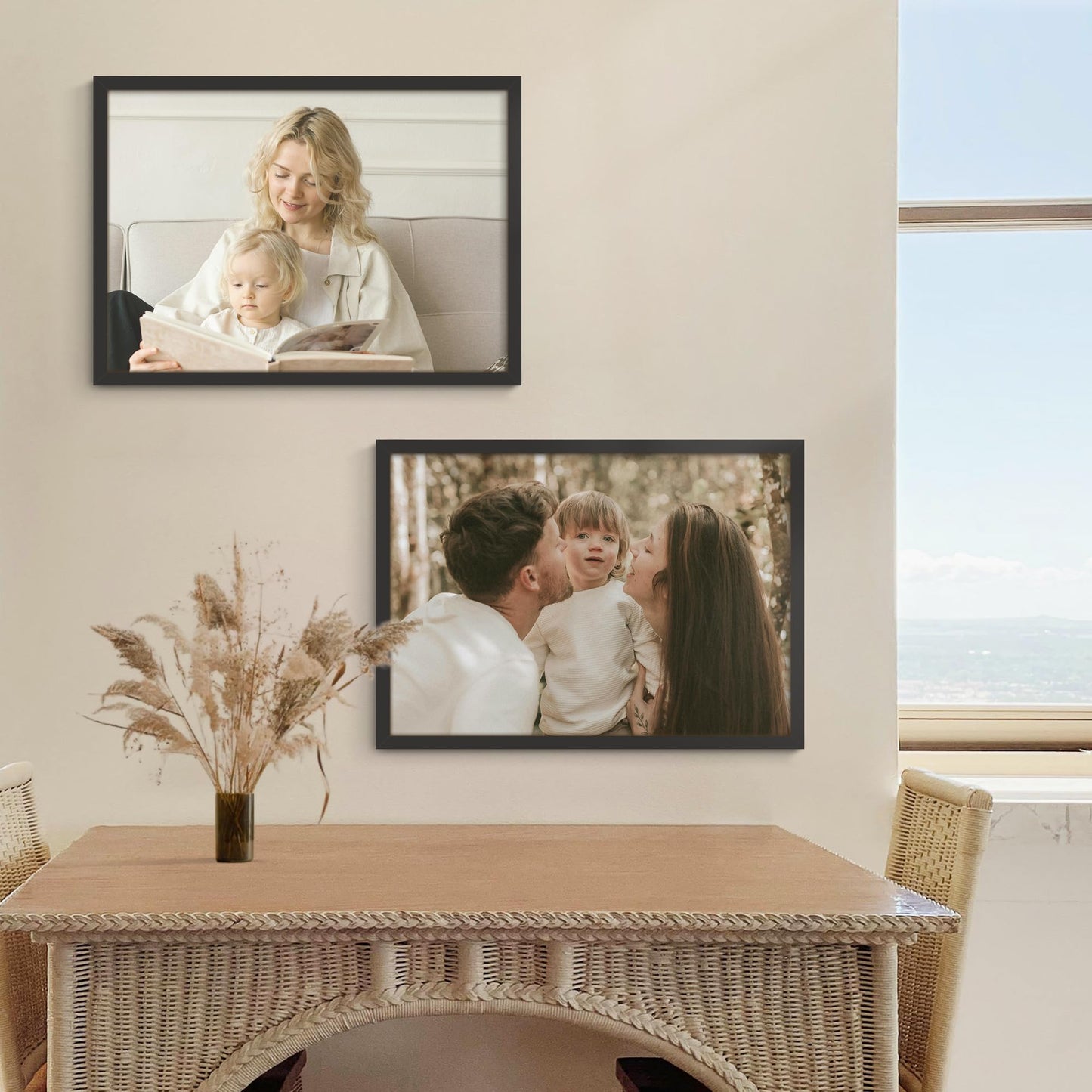Fisnish A2 Picture Frame Black, Classic 16.5x23.4 Poster Frame, Horizontal or Vertical Wall Mounting, 1 Pack