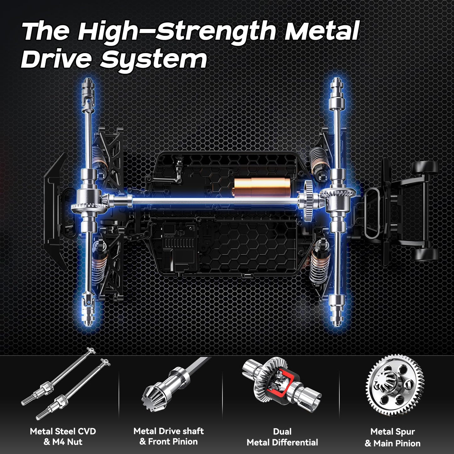 1/14 Brushless RC Cars for Adults, Max 42mph Oil Shock Absorber Electric 4WD High-Speed RC Car, Remote Control car for Adults RC Truck with Two 2S Lipo Batteries, Compatible with 3S Lipo