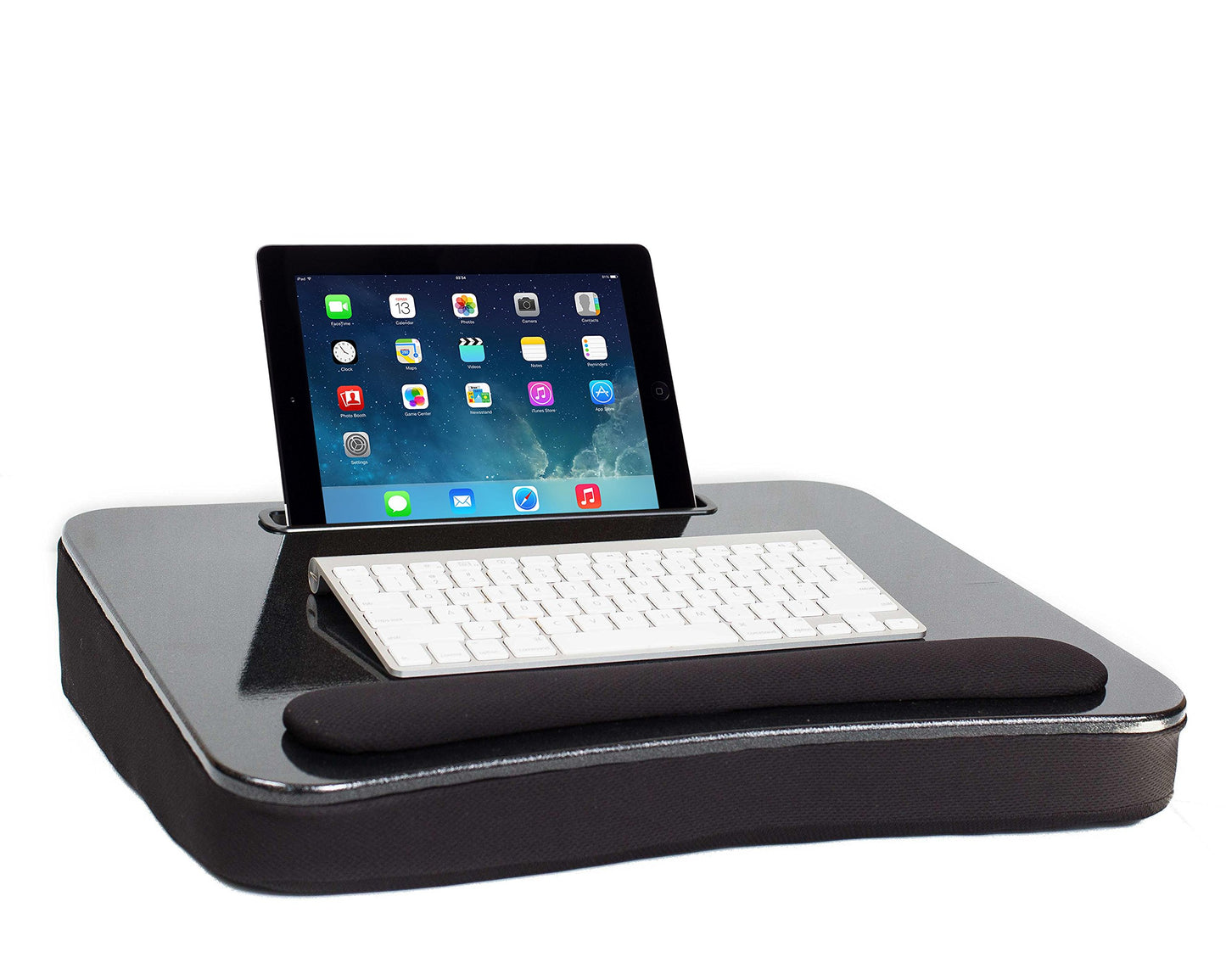Sofia + Sam All Purpose Lap Desk (Black Sparkle Top) with Tablet Slot | Supports Laptops Up to 17 Inches