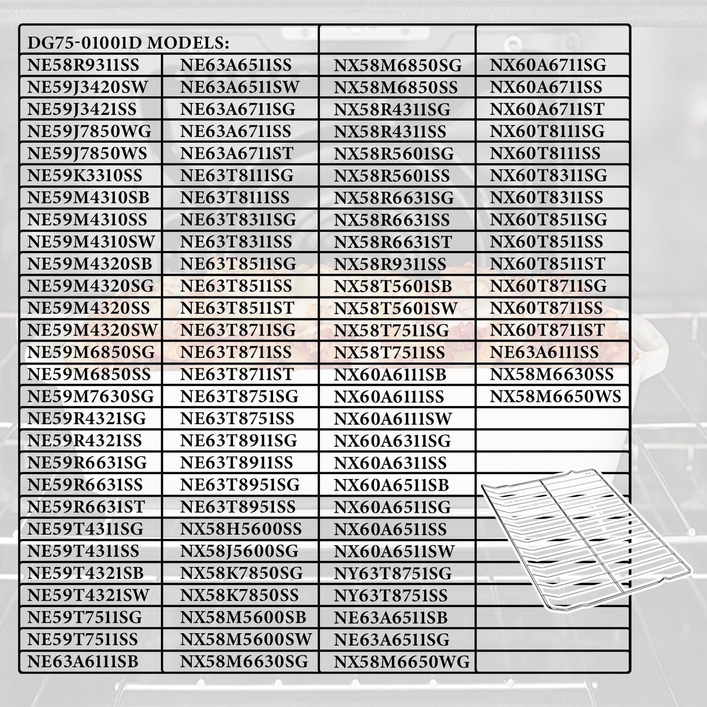 NEW Range DG75-01001C 16 7/16" x 24 3/4" Compatible with Samsung/Stove/Oven Rack-Flat