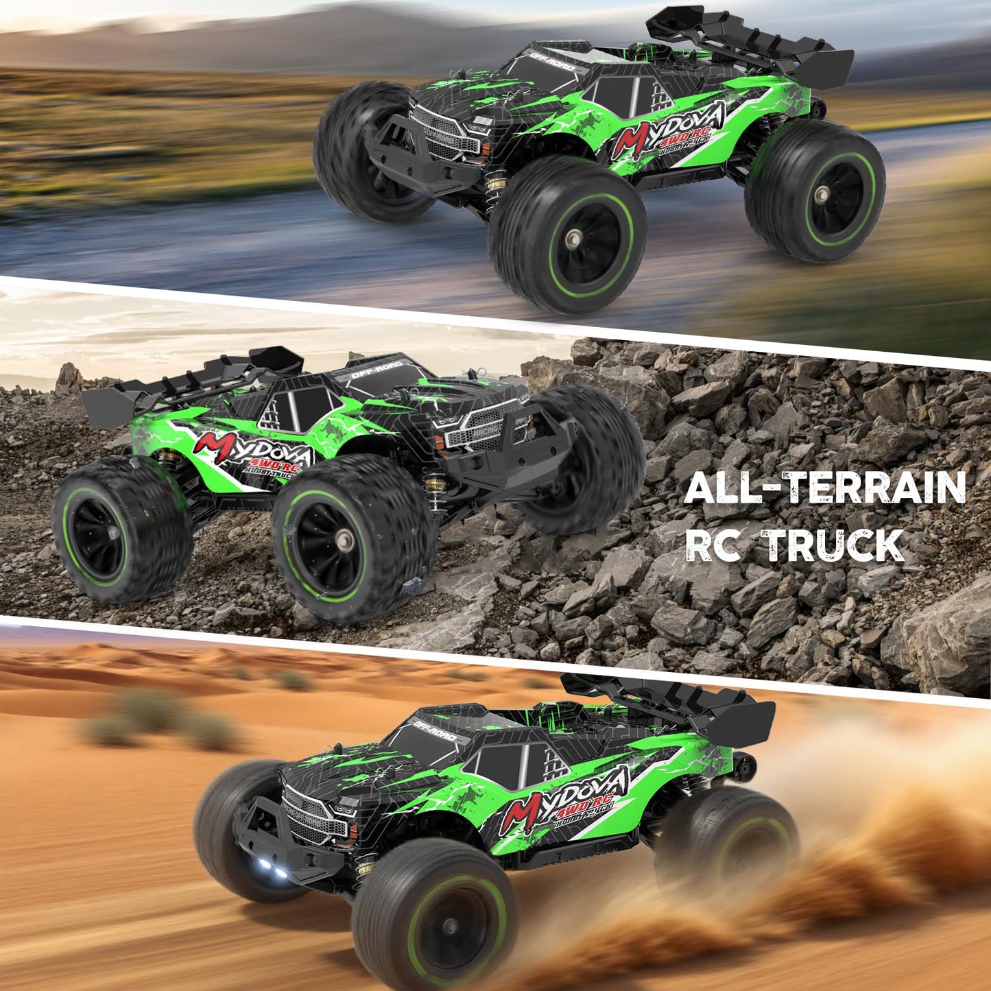1:14 Scale Fast RC Cars for Adults, 40+KPH High Speed Remote Control Car RC Truggy, 4x4 Off-Road Remote Control Truck, All Terrain Waterproof Electric Car for Snow, Sand, Beach with 2 x 2S Batteries