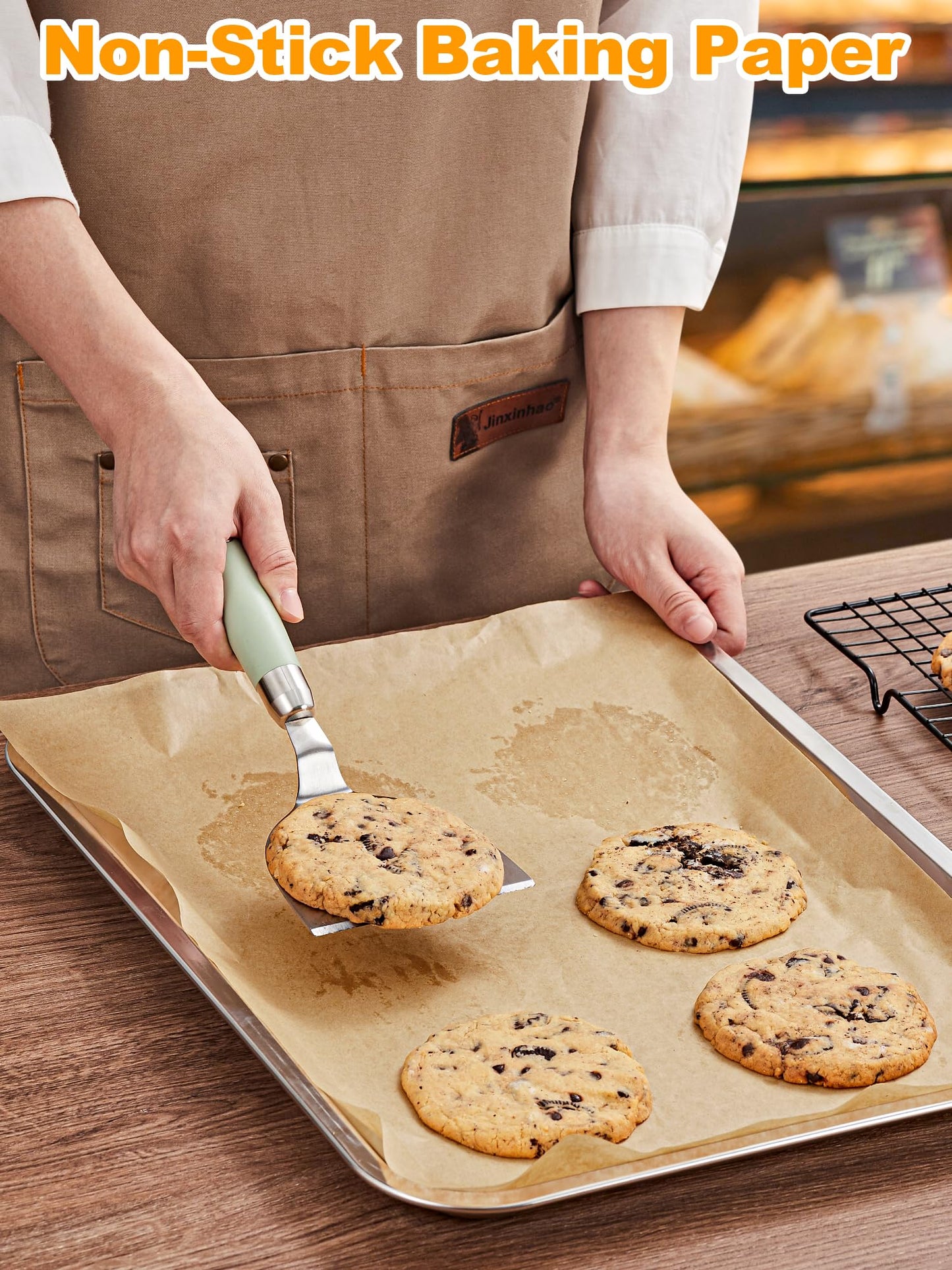 SMARTAKE 200 Pcs Parchment Paper Baking Sheets, 13x18 Inches Non-Stick Precut Baking Parchment, for Baking Grilling Steaming Bread Cup Cake Cookie and More (Unbleached)