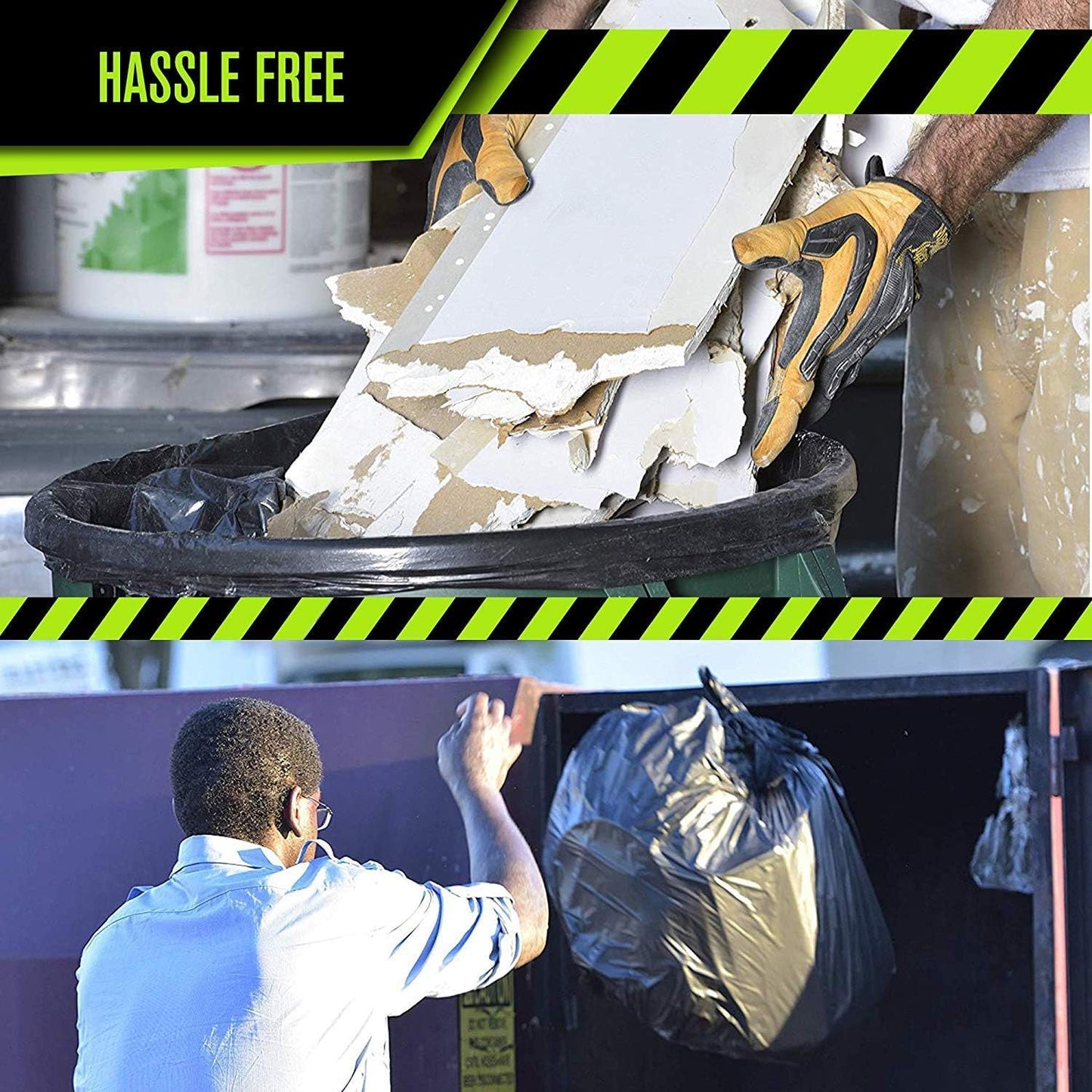 Aluf Plastics PG6-9560 Heavy Duty 95 - 96 Gallon Trash Can Liners - (Huge 50 Pack) - 2.0 MIL Thick Garbage Bags for Toter, Contractors, Lawn, Leaf, Yard Waste, Commerical Kitchen, Industrial, Construction, Garage