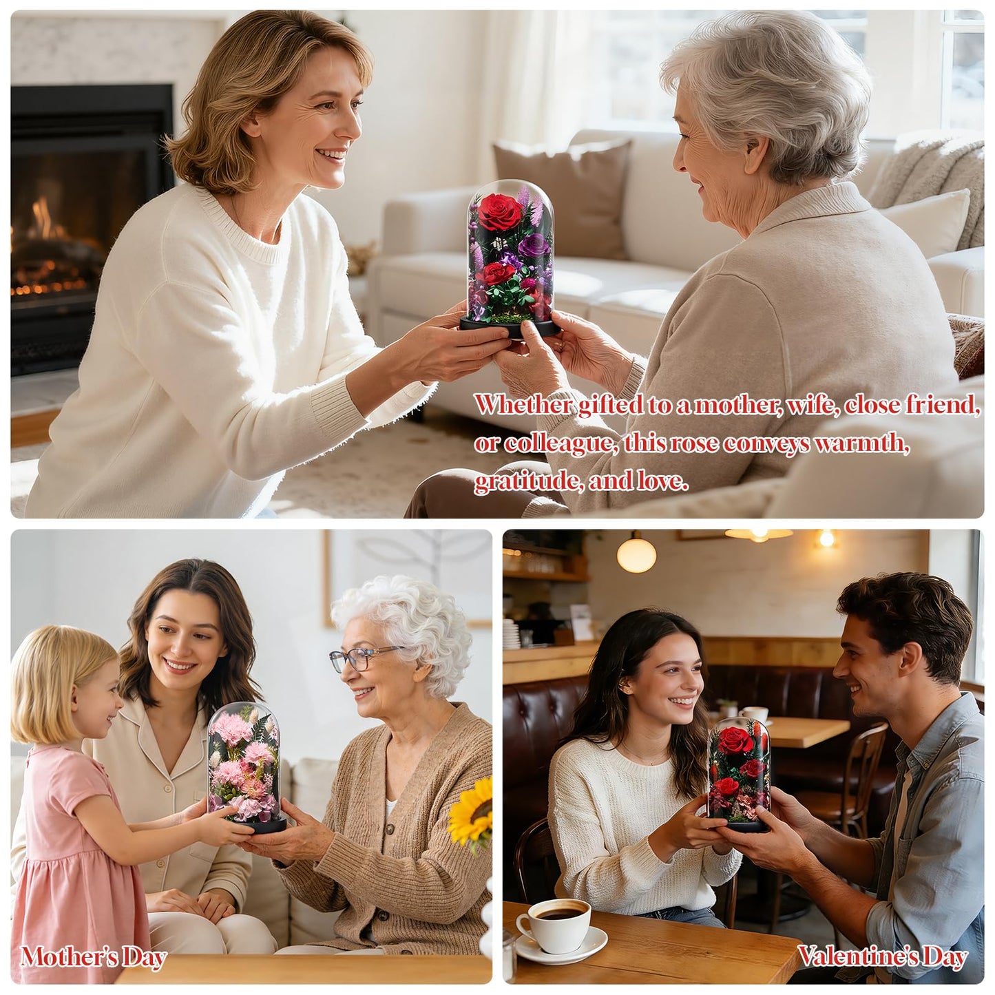 CuteWelt Preserved Roses,Forever Fresh Flowers 7.48in,Gift for Women,Mom,Grandma,Wife,Girlfriend,Sister,and Daughter Perfect for Birthday,Mother’s Day,Valentine’s Day (Mystic Purple2)