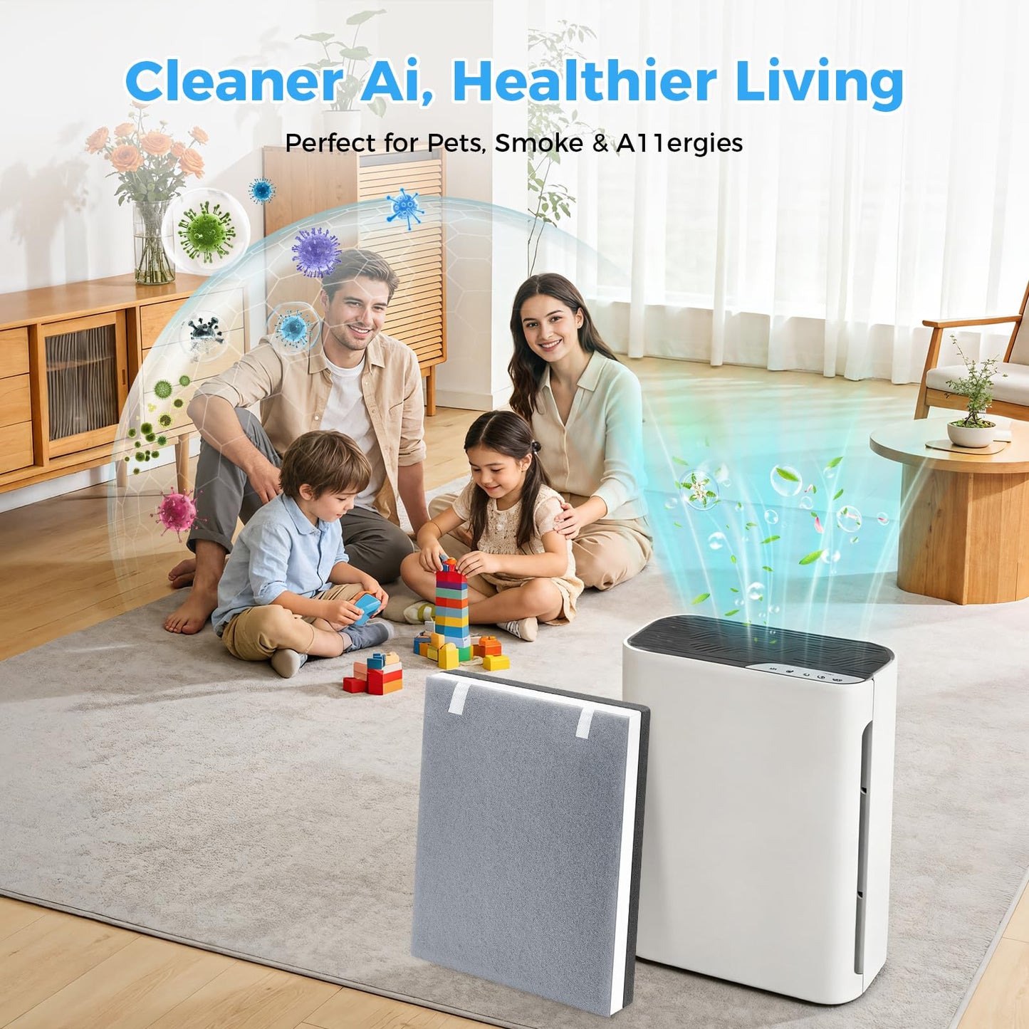3 Pack Vital 100 Replacement Filter for LEVOIT Air Purifier,3-in-1 HEPA and Activated Carbon Filter, Part Number Vital 100-RF