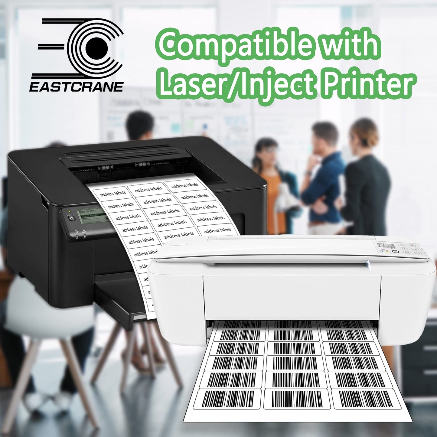 EastCrane 15,000 Printable Mailing Address Labels, White Blank Labels for Laser/Inkjet Printer, Permanent Adhesive
