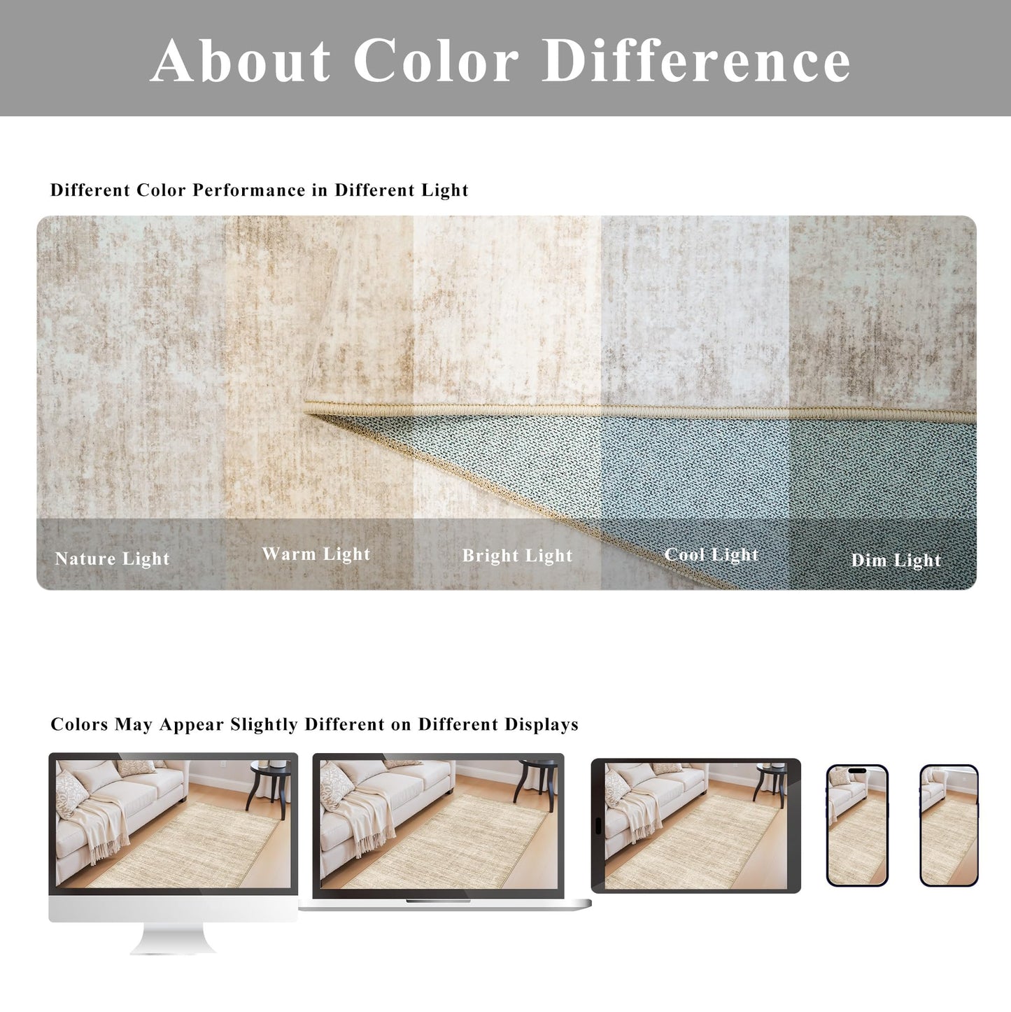 2'6x12 Hallway Washable Runner Rug - Kitchen Rugs Entryway Rug Runner Abstract Soft Floor Mat Non Slip Indoor Farmhouse Carpet for Bathroom Living Room Bedroom (2'6''x12', Beige)