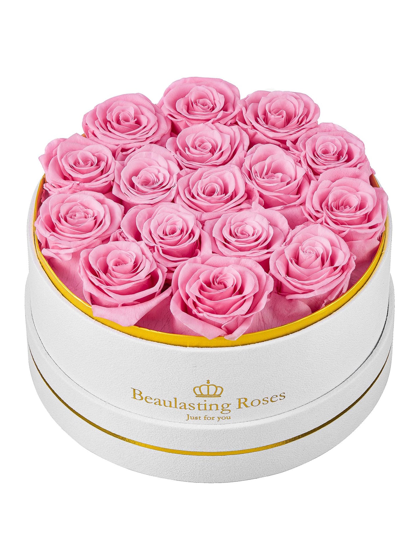 16 Preserved Roses Forever Flowers Real Roses in a Box Mother's Day Birthday Flowers for Her Mom Women Wife Valentine's Day, Pink Roses