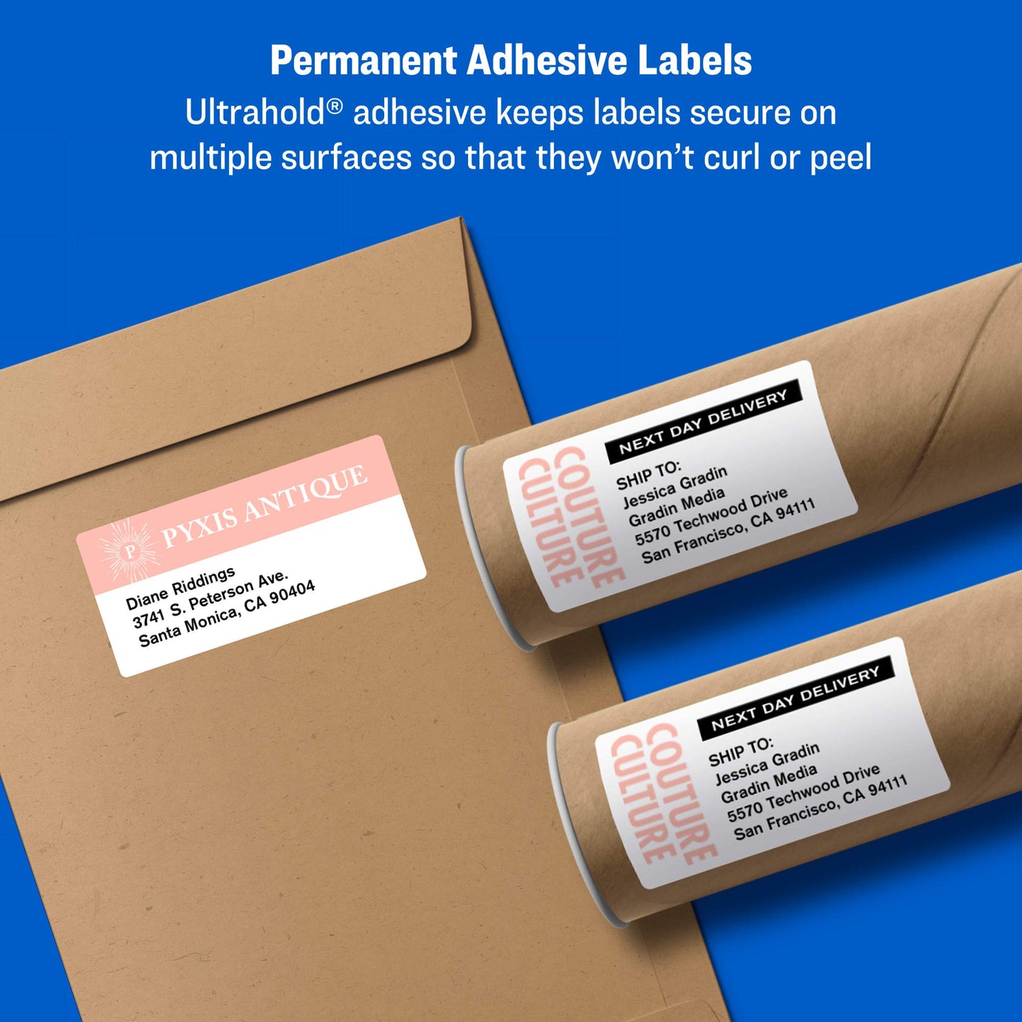 Avery Printable Shipping Labels, Sure Feed Technology, 3-1/3" x 4", White, 600 Blank Mailing Labels (8464)