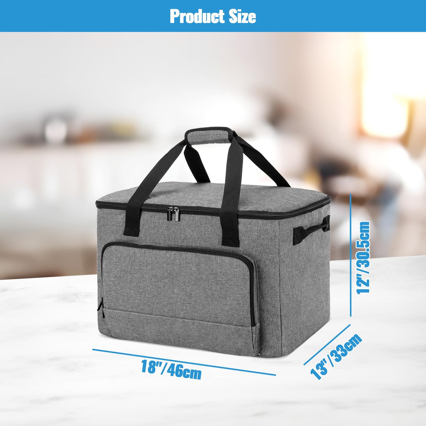 LUXJA Large Carrying Bag Compatible with Ninja Foodi Possible Cooker Pro, Carrying Case with Hard Bottom Pad Compatible with Ninja 8.5 Qt Multicooker, Gray
