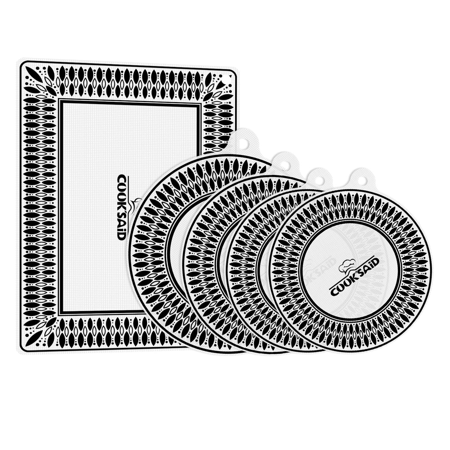 Cook's Aid 5 PCS Silicone Induction Cooktop Protector Cover Mat (Magnetic) | 230°C (450℉) Heat-Resistant Induction Stove Protector | Multifunctional Silicone Mats