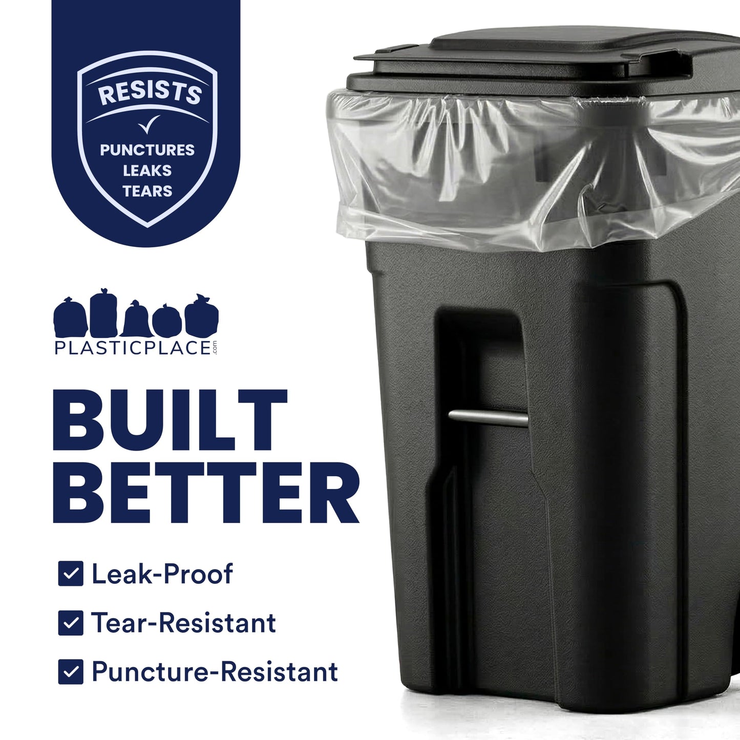 Plasticplace 95-96 Gallon Garbage Can Liners ,25 Count (Pack of 1)