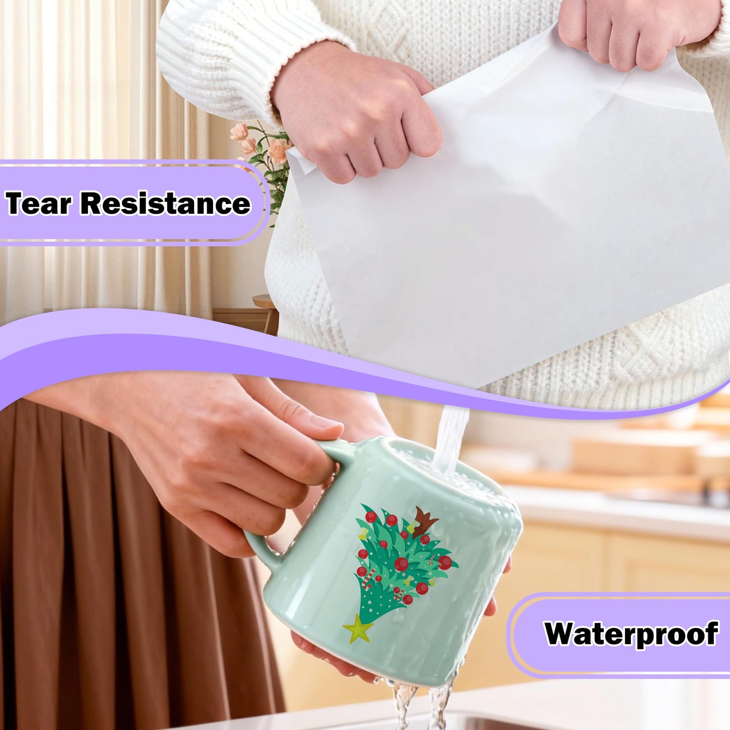 120 Sheets Premium Printable Vinyl Sticker Paper Clear - 8.5x11" for Inkjet Printers, Waterproof Tear Resistant, Dries Quickly, Vivid Colors, Easy to Cut for Cutting Machines, DIY Self-Adhesive Labels