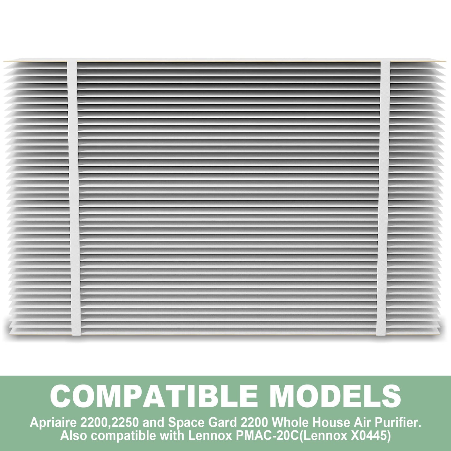 （2 Pack）201 Replacement Furnace Filter Compatible with A prilaire Space-Gard 2200,2250 Whole-House Air Purifier and X0445, 20x25x6 Air Filter Rplacement，incloud 2 Pleat Spacers