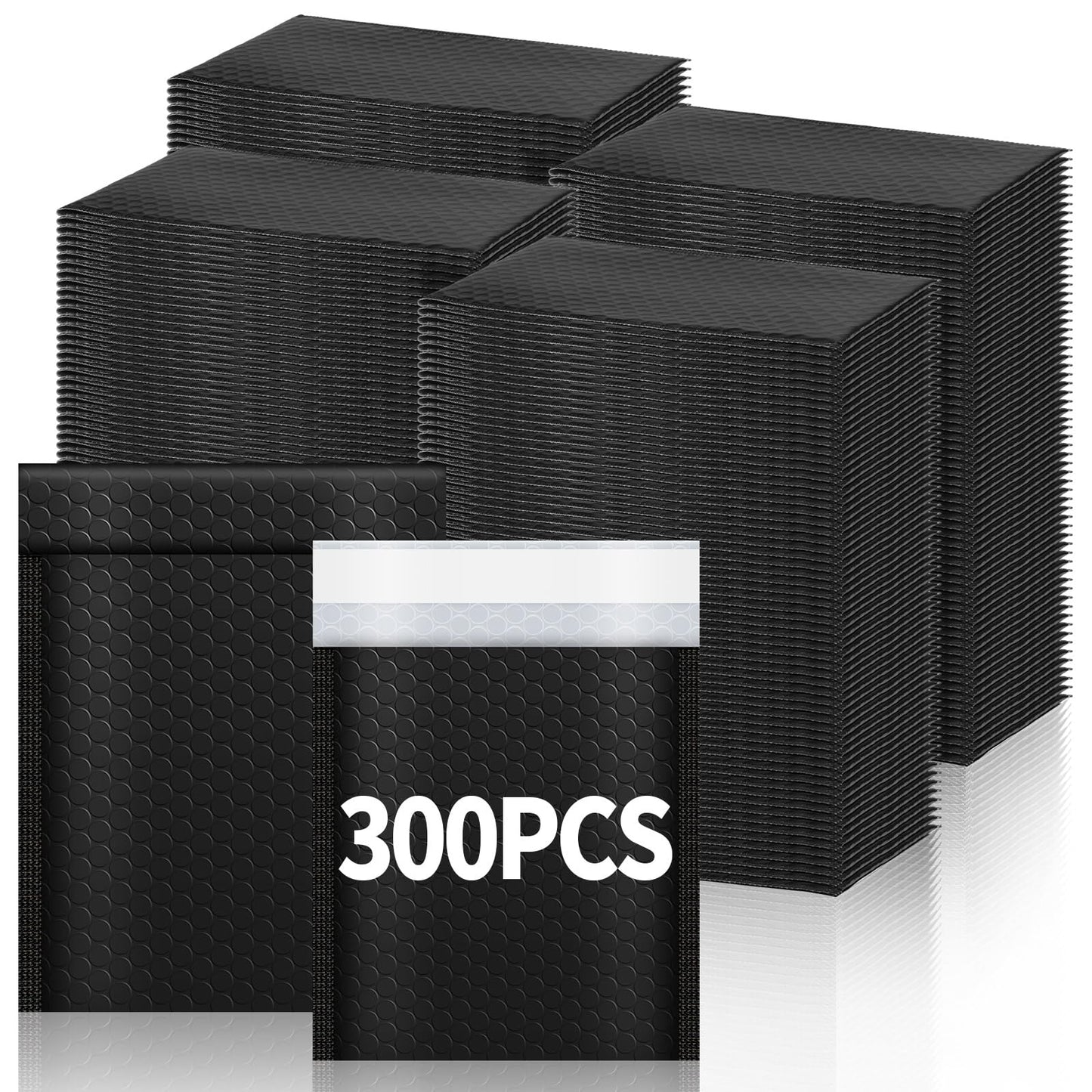 Tenceur 300 Pcs Black Bubble Mailers Padded Envelopes Small 4 x 8 Inches and 6 x 10 Inches Bubble Envelopes Strong Adhesion Packaging Bags Waterproof Shipping Bag Mailing Supplies for Small Business