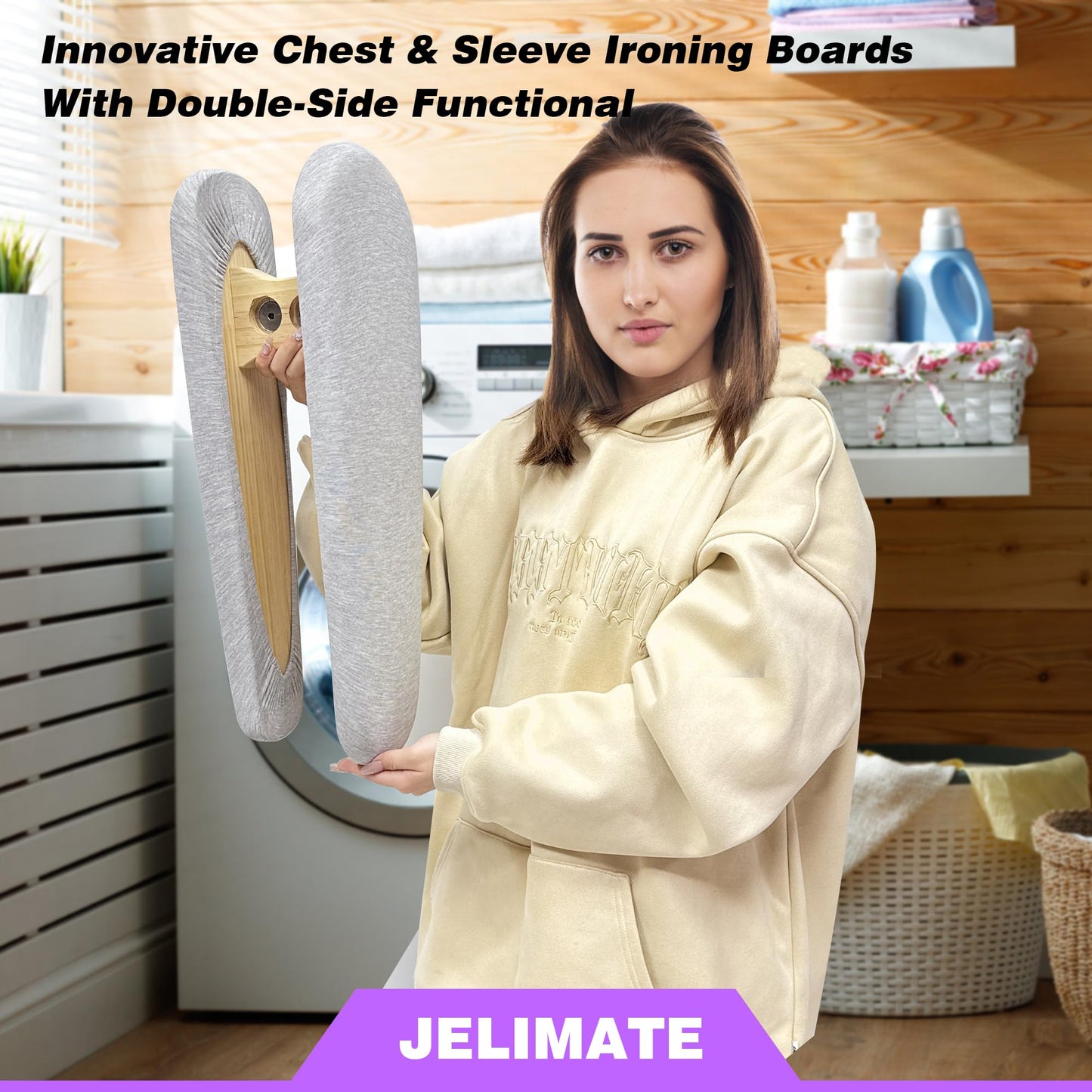 JELIMATE Padded Pants & Sleeve Ironing Boards with Ultra Thick Padding, Double Side Ironing Board