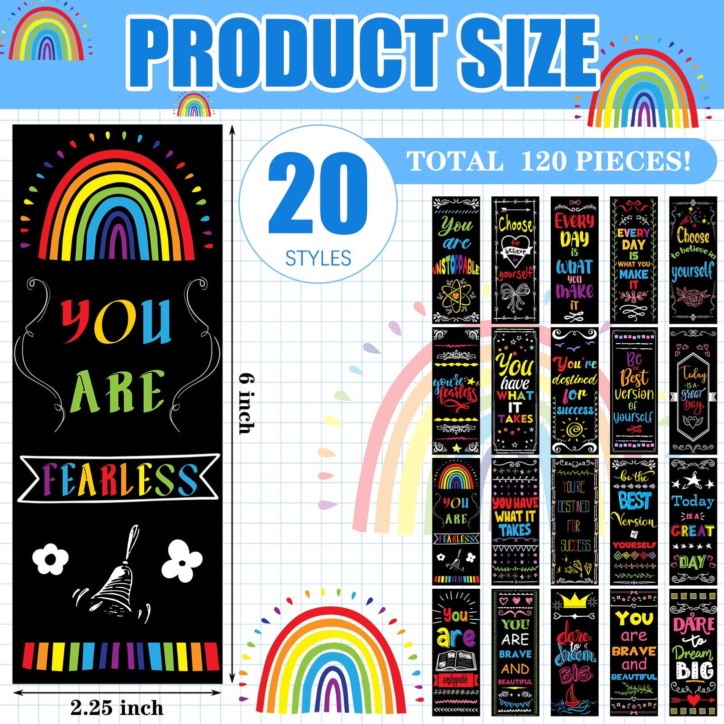 240 Pcs/120 Set Inspirational Pencil Bookmark Gift Motivational Bookmark Thermochromic Color Changing Pencil Back to School Supplies End of The Year Gift Student Reading Classroom Teacher Reward