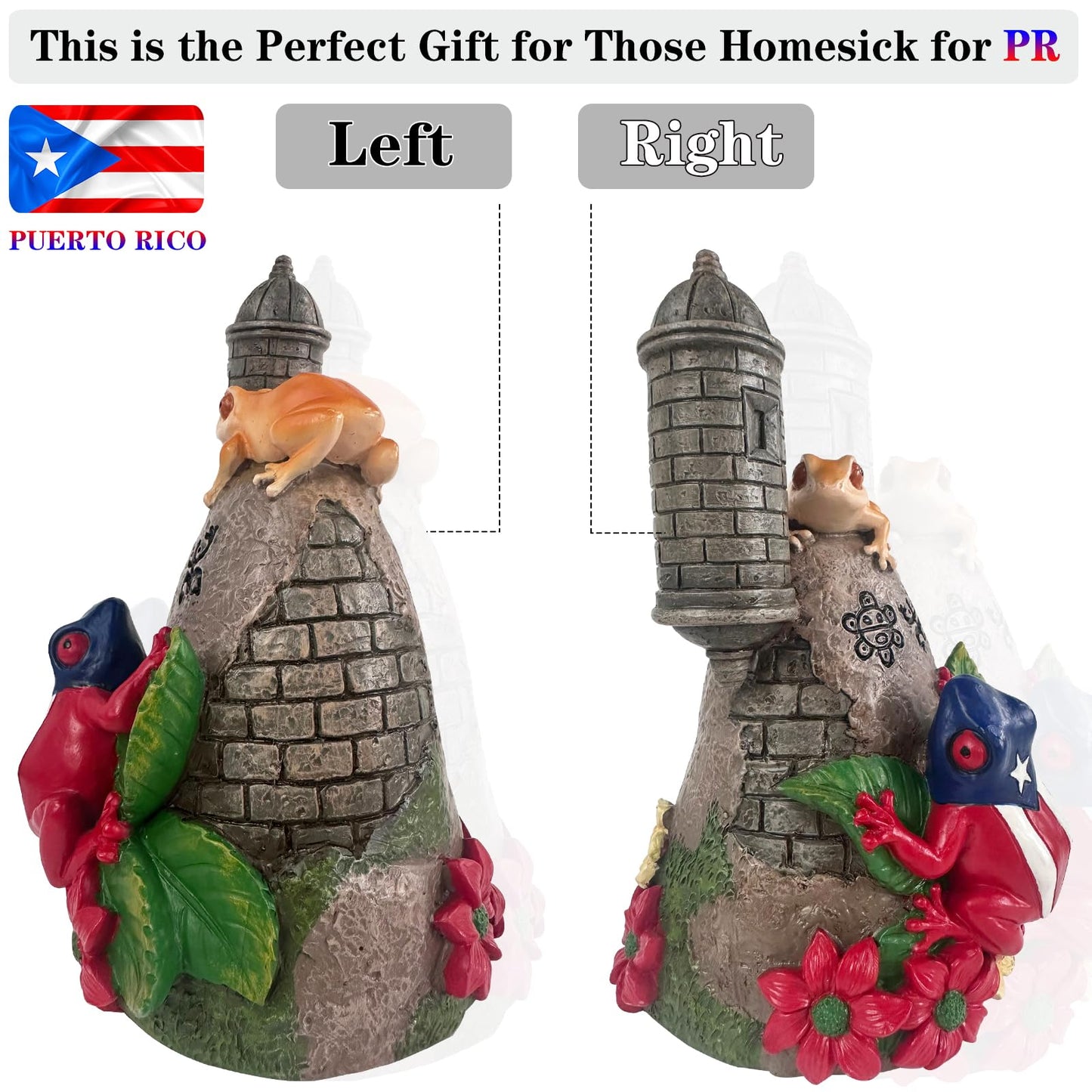 JULYSVE Limited Edition Puerto Rico Souvenirs, Puerto Rican Coqui with Sound, Boricua Themed Atabey Taino Goddess, Coqui Taino Sun Symbol, Old San Juan Garita Morro Taíno Art, Battery Not Included