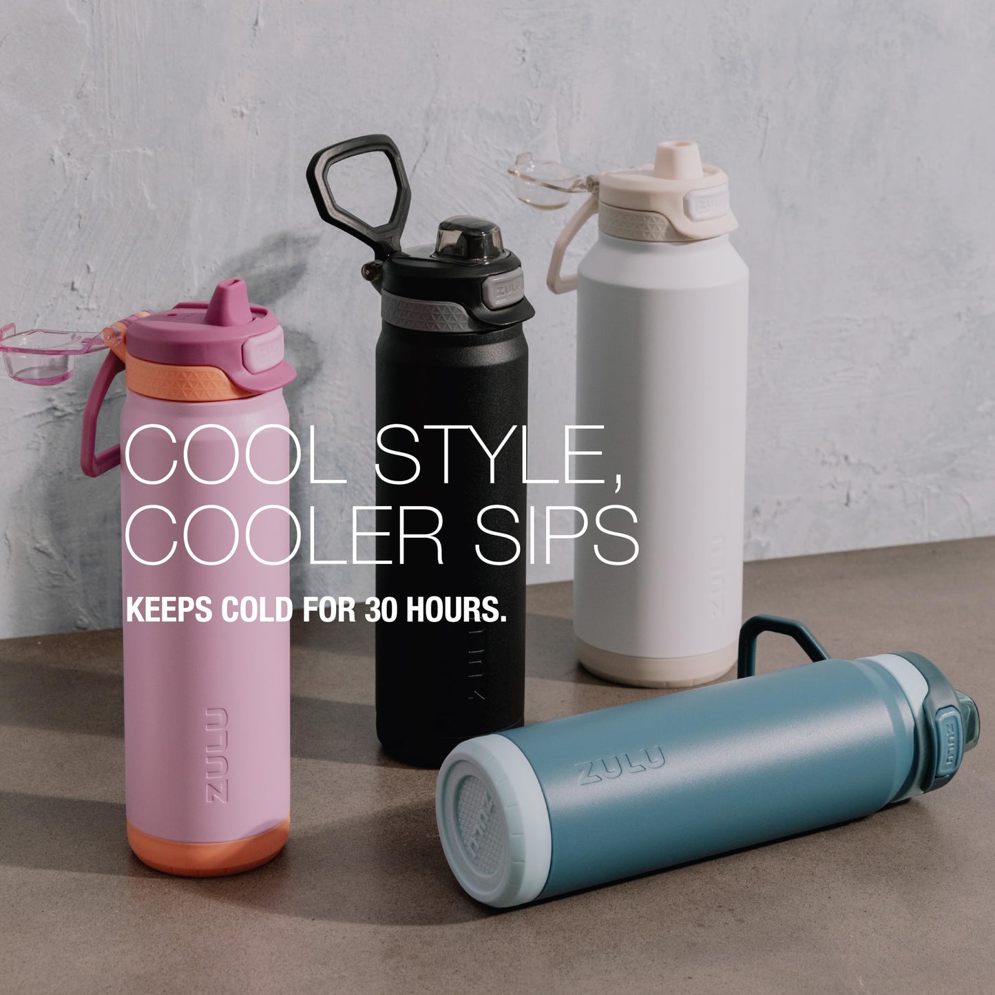 ZULU Powerfill Pro 40oz Stainless Steel Water Bottle with Quick Fill Lid, Triple Walled Vacuum Insulated Metal, Leak Proof Locking Lid, Sip and Chug, Reusable BPA Free, Black