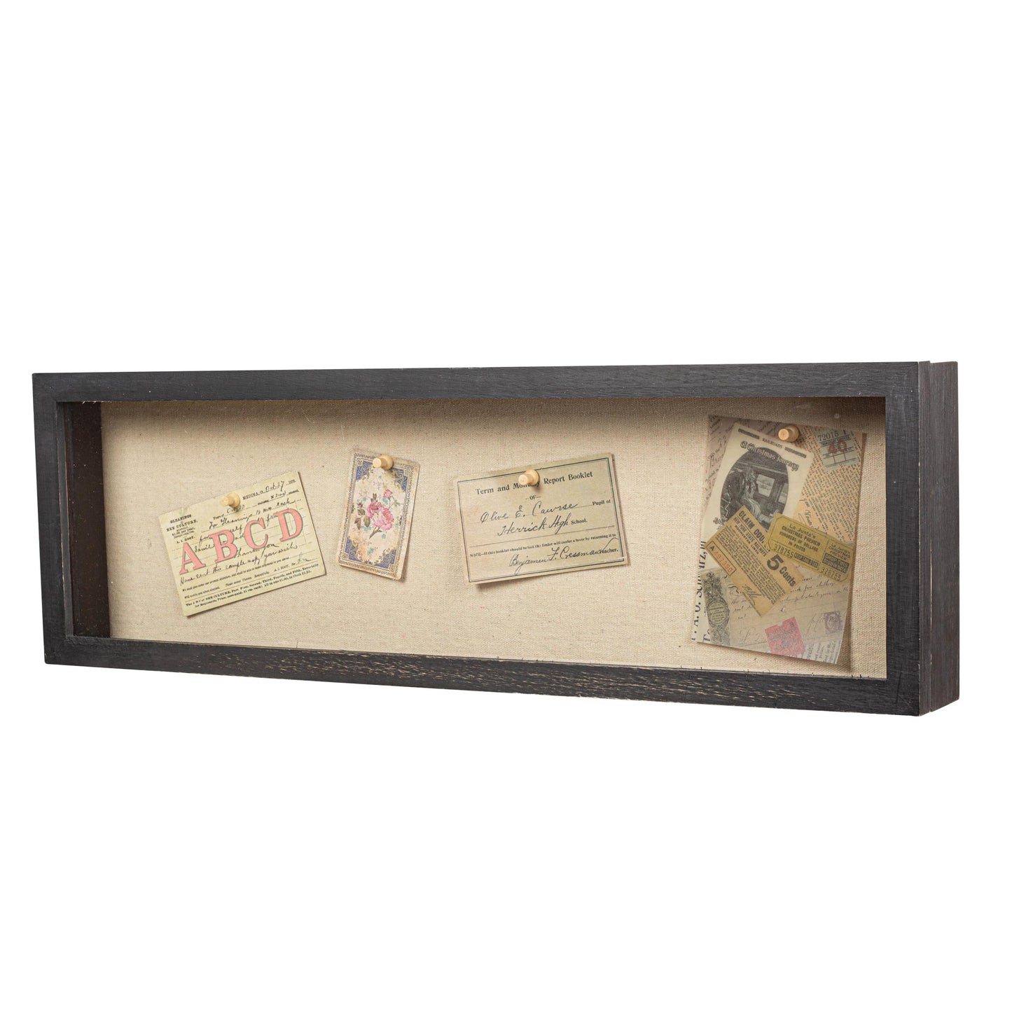 Freezing point Shadow Box Frame 8x25 Flower Shadow Box Pin Display Case Cabinet Picture Frame with Linen Back Memorabilia Awards Medals Badge Bouquet Wedding Memory Box for Keepsakes Long Black