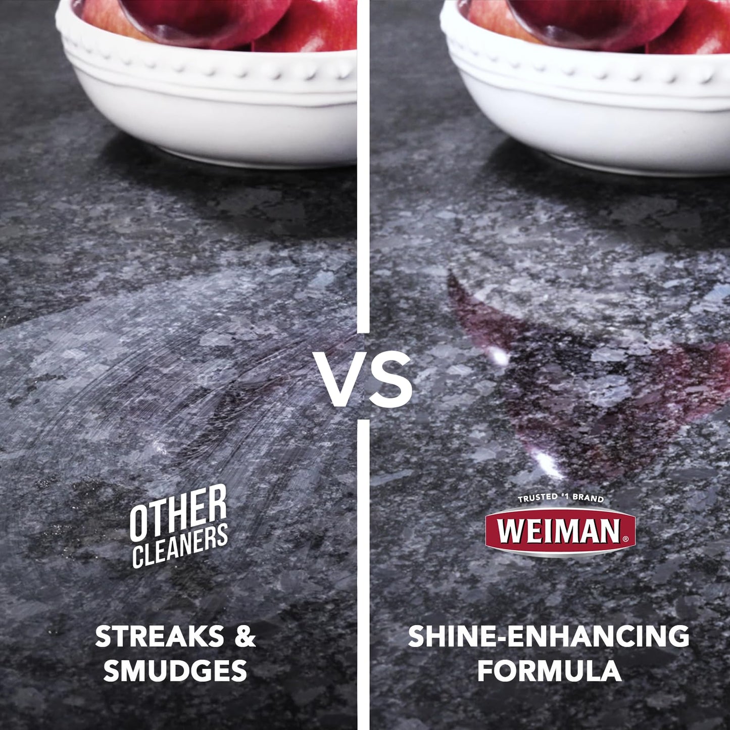 Weiman Granite and Stone Cleaner 3-in-1, Removes Grease, Stains & Watermarks, Streak-Free Formula with Stain Shield Technology, Safe on Marble, Quartz, Tile, Granite, Quartzite & Slate