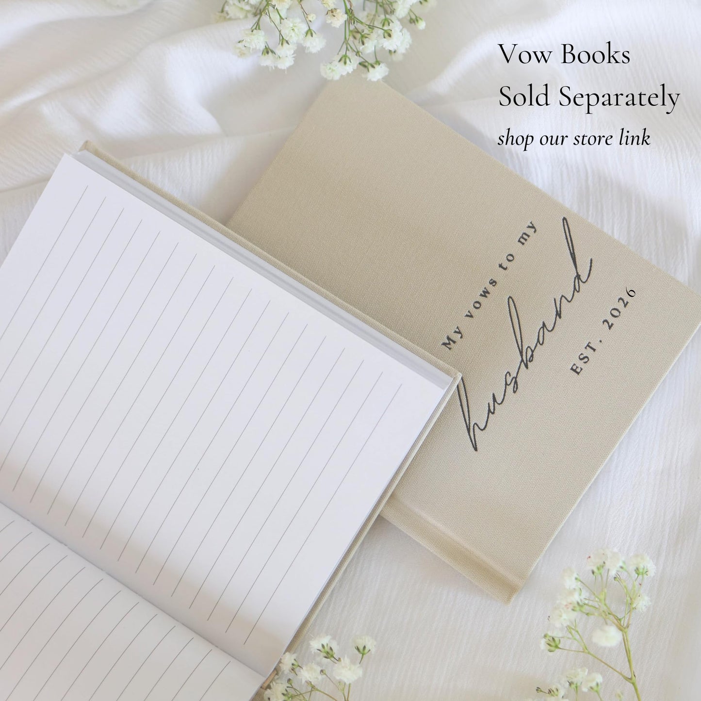 Wedding Guest Book With Personalized 2026 Year - Linen Photo Guestbook to Sign at Reception Party - Includes Clear Photo Corners Self Adhesive - 100 Pages Blank and Lined Thick Paper Guest Books