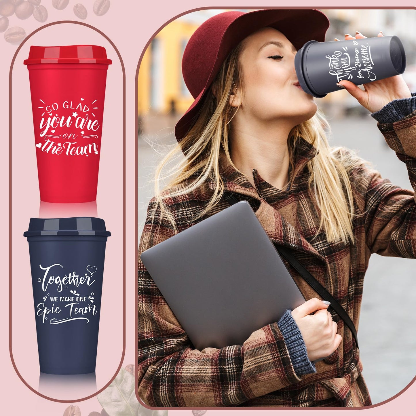 Pickmesh 60 Pcs Employee Appreciation Gifts Bulk Cna Week 16 oz Plastic Tumblers with Lids Graduation Teacher Appreciation Gifts Reusable Coffee Cups for Staff Volunteer Coworker Team (Colorful)