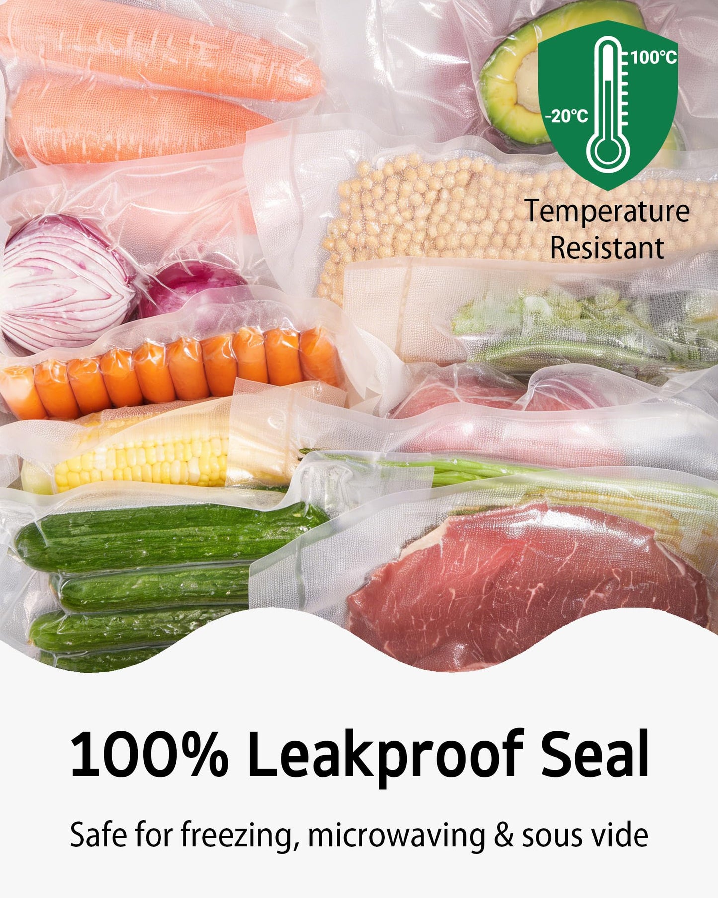 Syntus 200 Count Vacuum Sealer Bags Gallon 11 x 16 inch for Seal a Meal, Commercial Grade BPA Free Heavy Duty Precut Seal Bags, Food Vac Bags for Storage, Meal Prep or Sous Vide