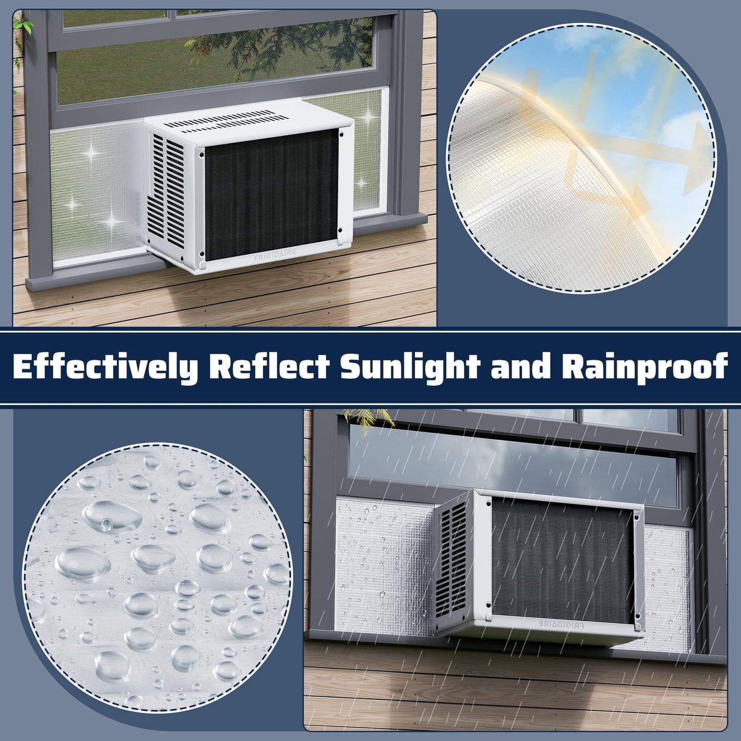 Pearwow 4 Pack Window Air Conditioner Side Panels,17" x 9" x 1" Insulated Foam Panels, Insulation AC Side Surround Panels Kit for Window AC Units,AC Window Seal Kit with Top Seal Strip