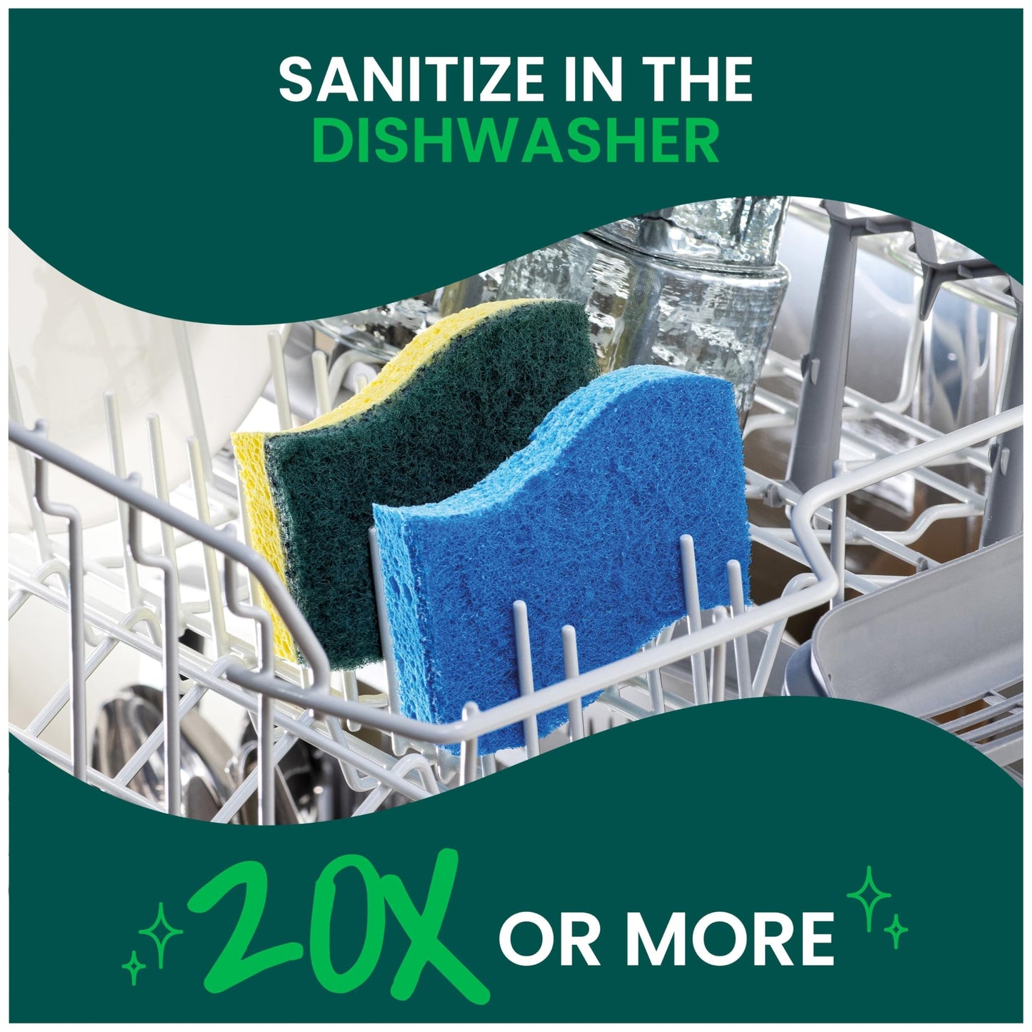 Scotch-Brite Zero Scratch Non-Scratch Scrub Sponges, Sponges for Cleaning Kitchen, Bathroom, and Household, non-scratch Sponges Safe for Non-Stick Cookware, 36 Scrubbing Sponges