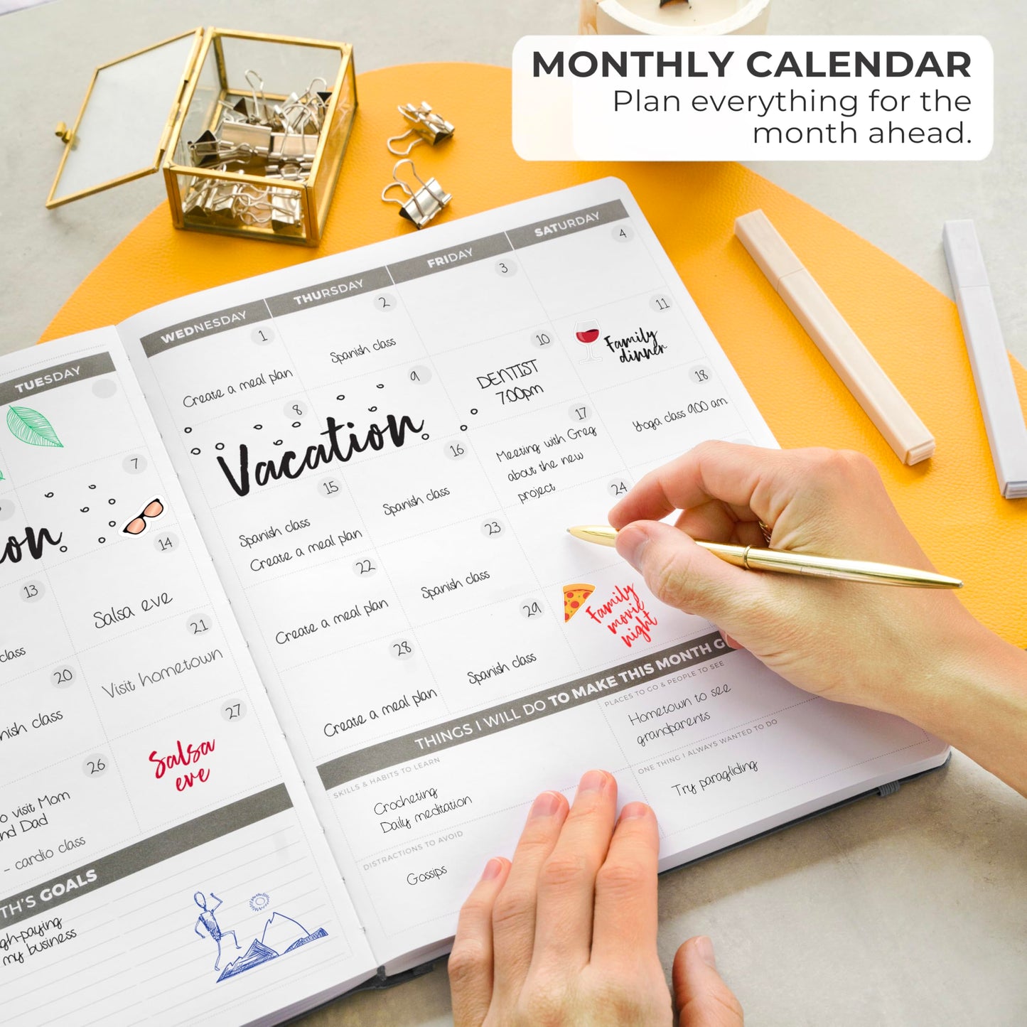 Clever Fox Planner PRO – Weekly & Monthly Life Planner to Increase Productivity, Time Management and Hit Your Goals, 8.5x11″ (Black)