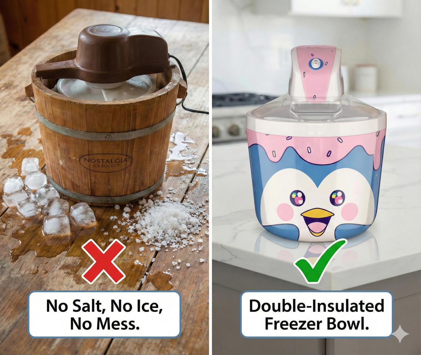 Fun Electric Ice Cream Maker Machine for Kids - Best Countertop Ice Cream Machine for Homemade Soft Serve, Sorbet, Gelato, Frozen Yogurt - Fun Small Personal Dessert Maker for Families, Easy to Clean