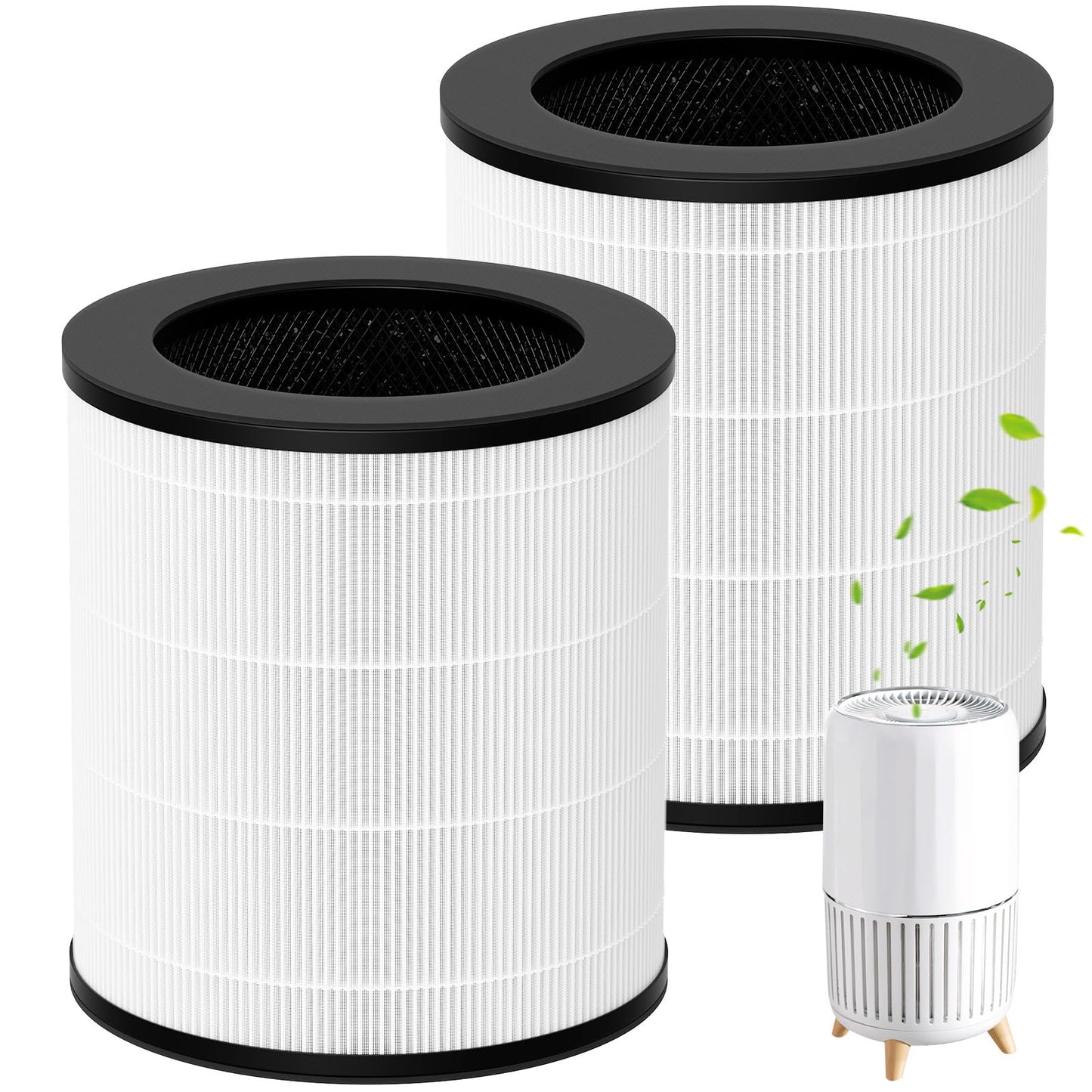 2 Pack AP-T200FL Replacement Filter Compatible with HoMedics AP-T200 AP-T2503 AP-T200-WT Air Purifier, 3-in-1 HEPA Activated Carbon Filters