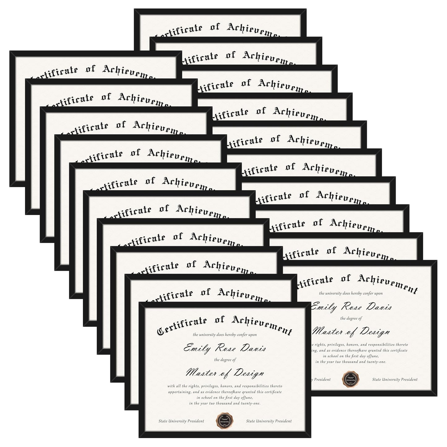 Fisnish 8.5x11 Picture Frame 20 Pack, Black Certificate Diploma Document Frames 8.5x11 for Wall and Tabletop