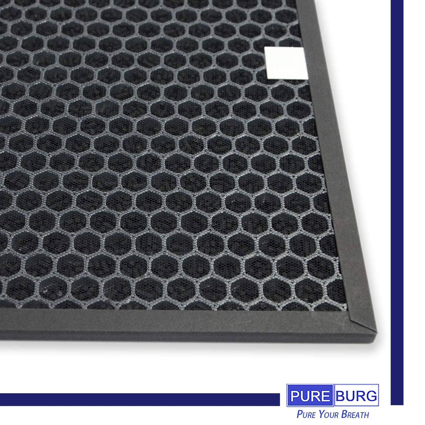 PUREBURG Replacement Filter Compatible with Sharp FP-F60UW FP-F60U-W Air Purifier Part FZ-F60HFU FZ-F60DFU, H13 True HEPA and Activated Carbon Air Clean Odors