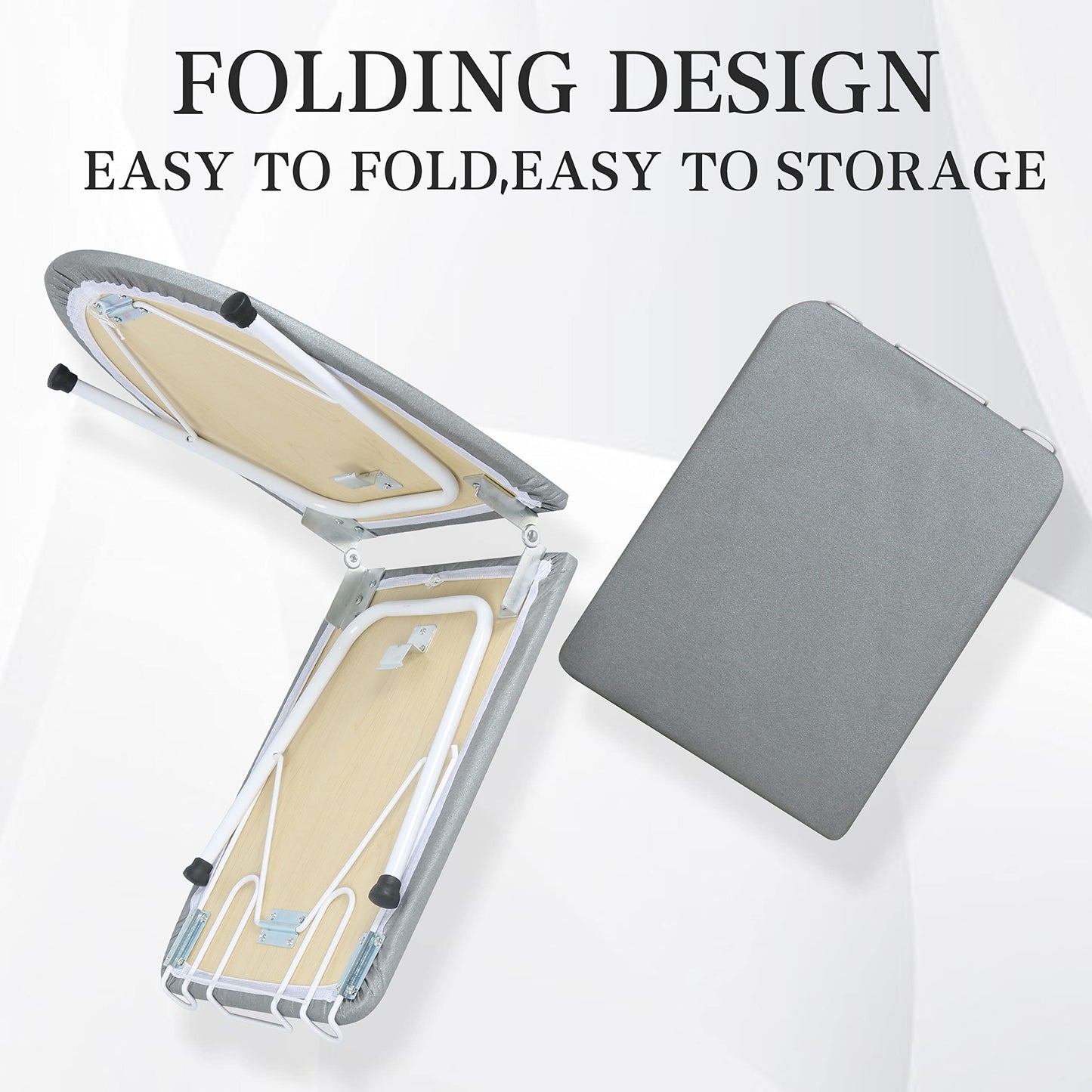 ZOES HOMEWARE Tabletop Ironing Board,Portable Iron Board with Iron Rest, Foldable Small Ironing Board with Heat Resistant Cover and 100% Cotton Pad, 31.5"x11.8"x7", Grey