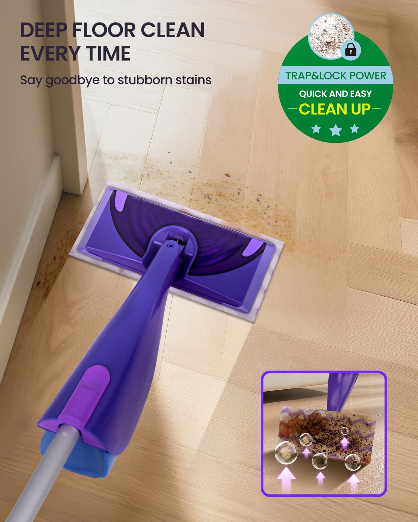 Wet Jet Refills, 50 Count Microfiber Wet Jet Pads for Swiffer Mop, Disposable Multi Surface Swifter Pads Refill, Floor Cleaner for Mopping, Heavy-Duty Absorbent and Stickiness