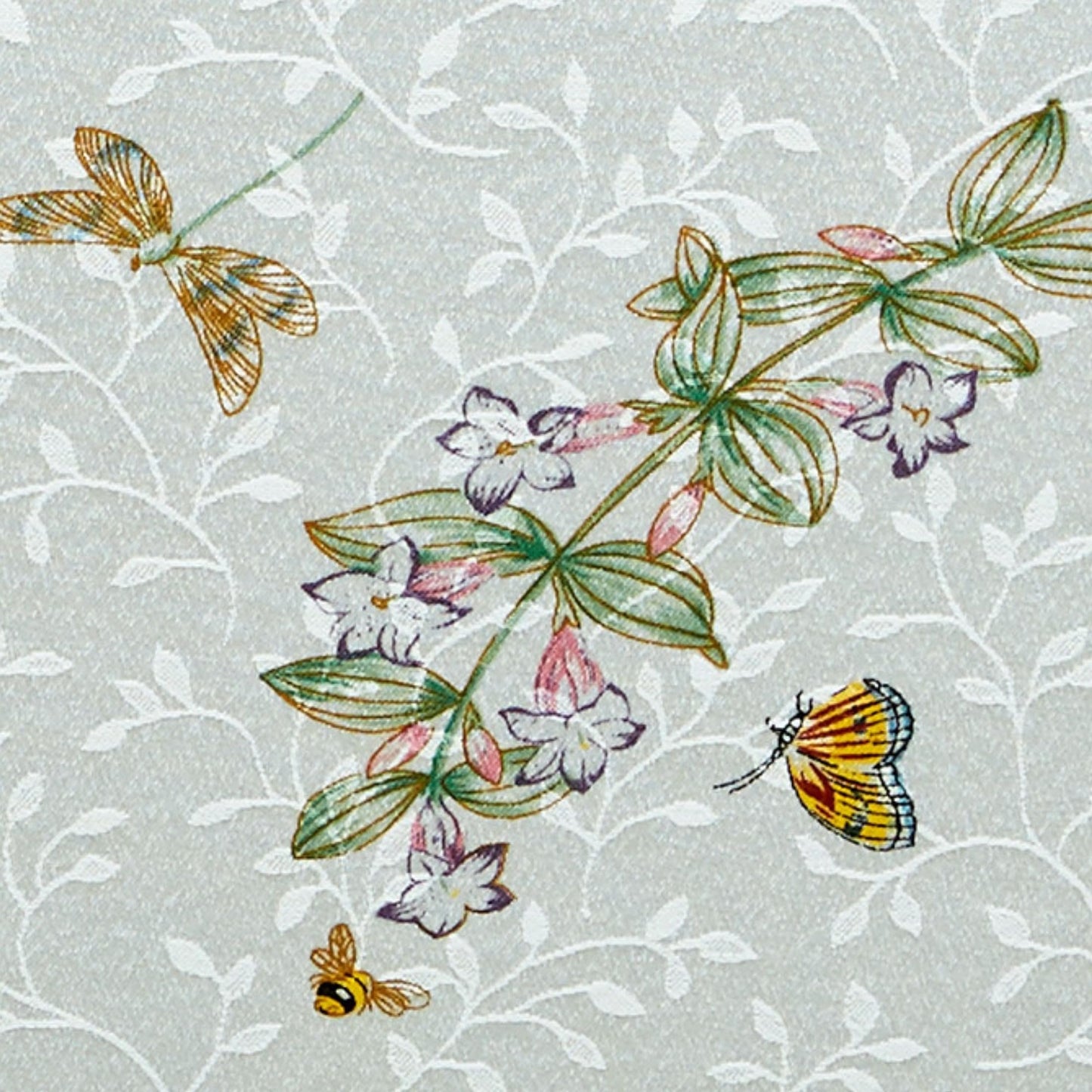 Lenox Butterfly Meadow Damask Tablecloth, Multicolor, 60" W x 120" L