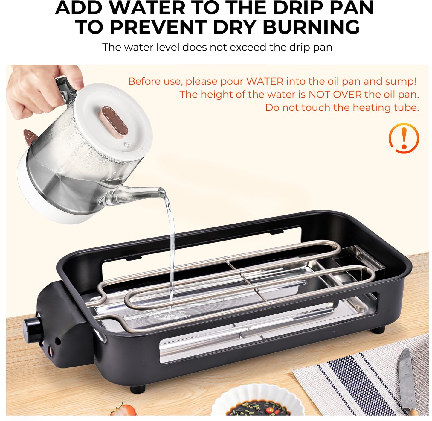 Pukomc Electric Indoor Grill,2 in 1 Indoor Grills for Kitchen with Grill Net & Non-Stick Cooking Removable Plate, Temperature Control, Dishwasher Safe, 1700W Black