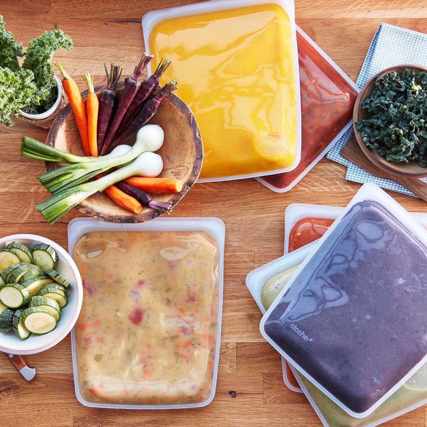 Stasher Silicone Reusable Storage Bag, Half Gallon Bag, Reusable Freezer Bag, Microwave, Dishwasher, Oven Safe, Sous Vide, Premium Lunch Container, Eco Friendly, Food Storage Bag, 64 oz, Tide Pool