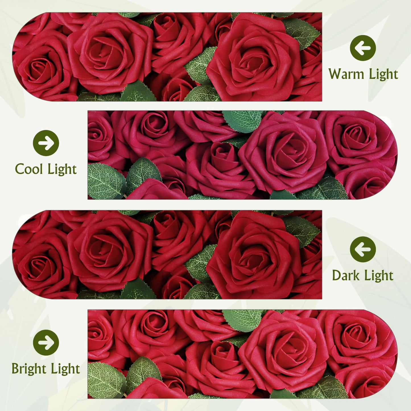 AmyHomie Artificial Flower Dark Red Rose 100pcs Real Looking Fake Roses w/Stem for DIY Wedding Bouquets Centerpieces Arrangements Party Baby Shower Valentines Day Christmas Tree Decorations