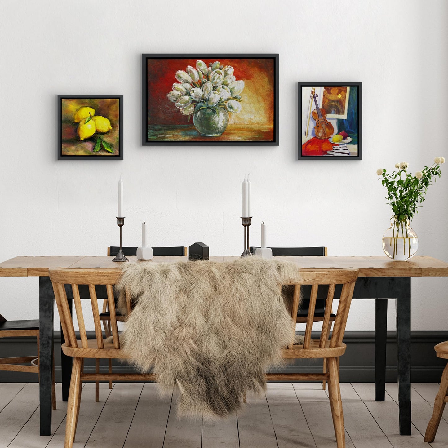 Americanflat 16x24 Canvas Floating Frame with Adhesive Strips Included - Vertical and Horizontal Floating Frame for Artwork - Canvas Frames for Wall Display - Black